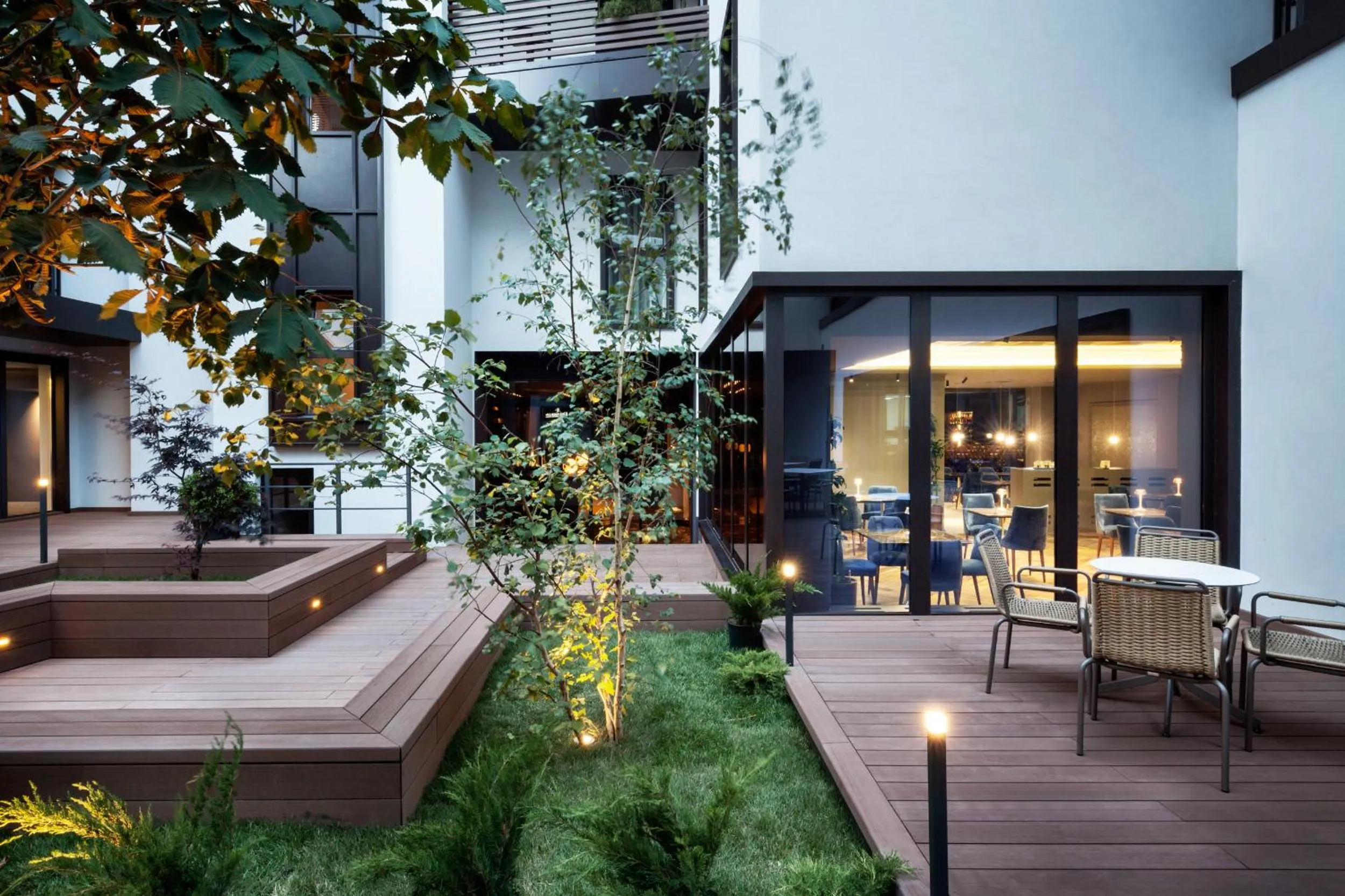 Inner courtyard view in Il Decameron Luxury Design Hotel