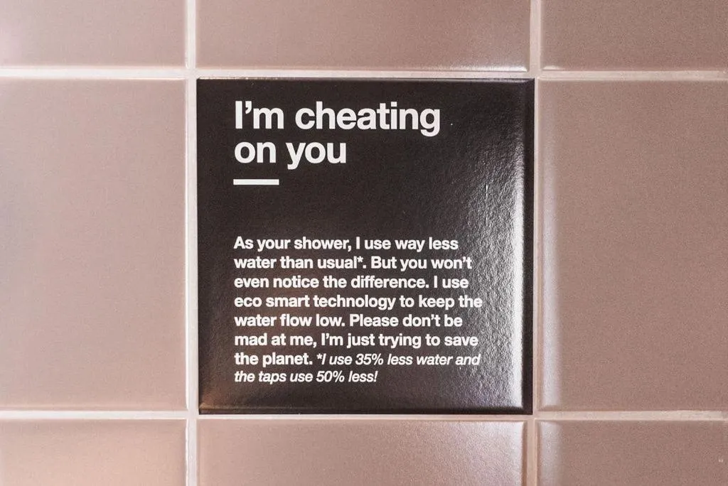 Text overlay in Conscious Hotel Vondelpark