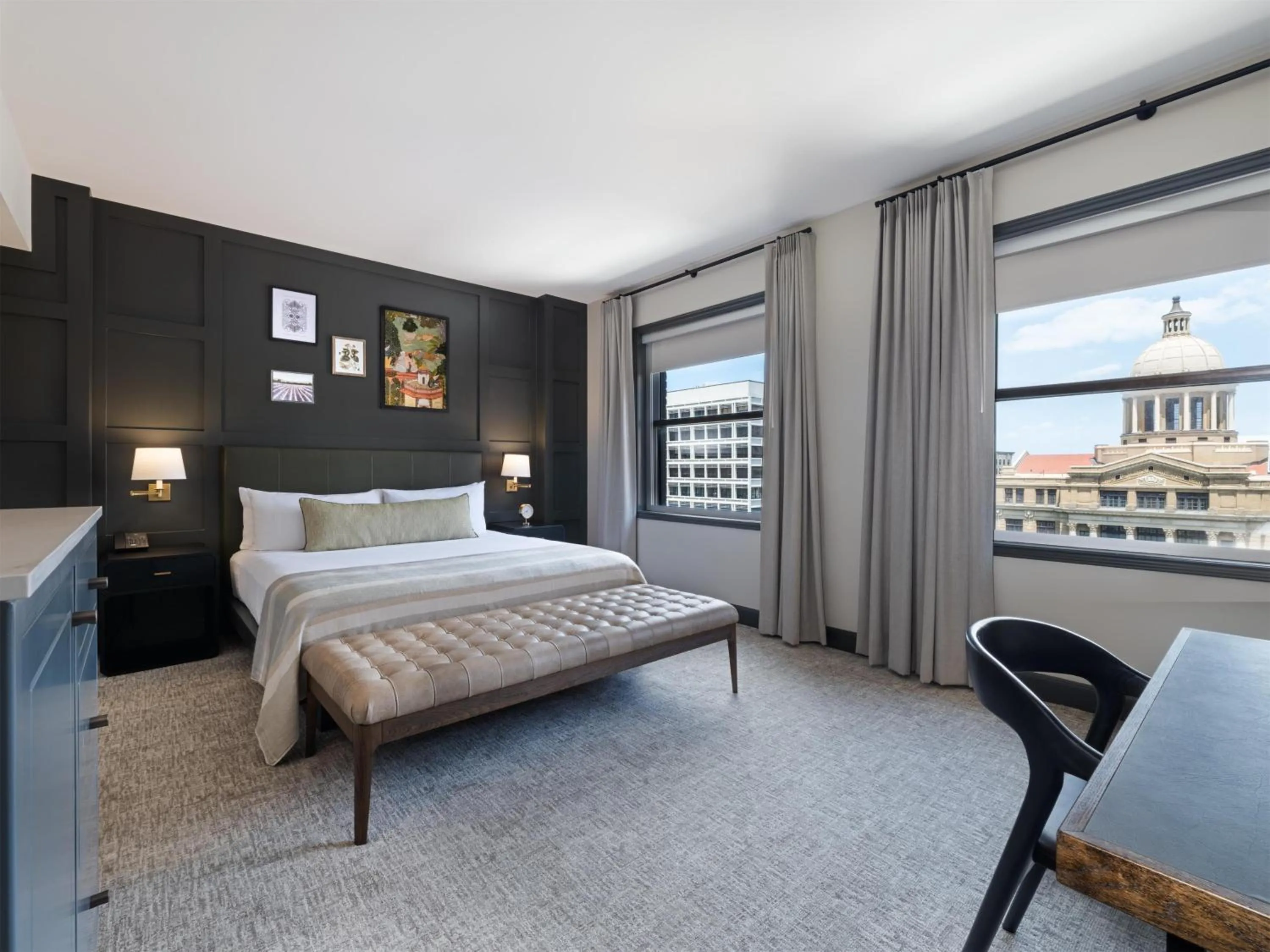 Bed in The Sam Houston Hotel, Curio Collection by Hilton