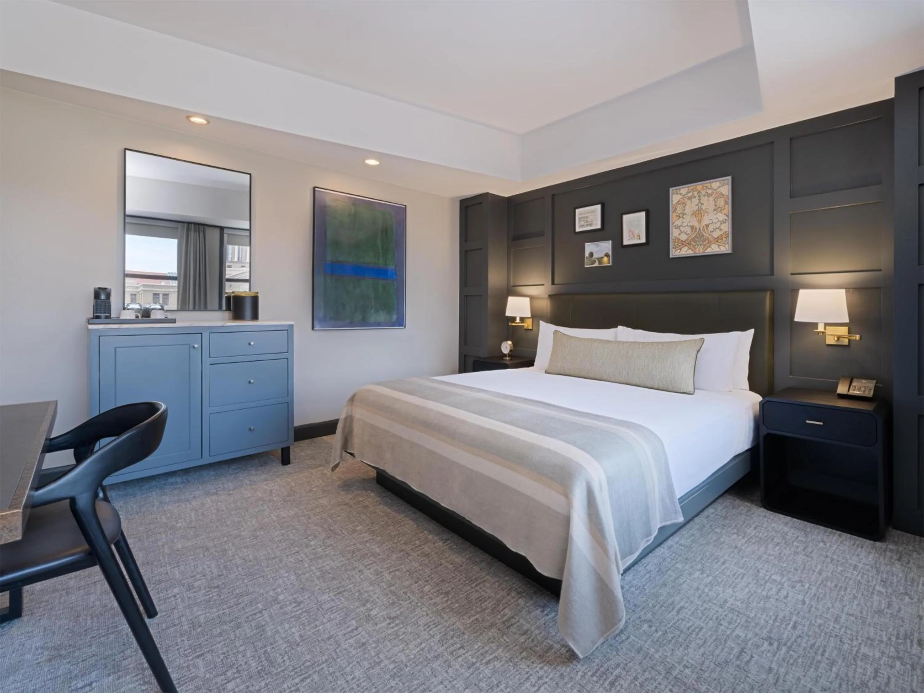 Bed in The Sam Houston Hotel, Curio Collection by Hilton