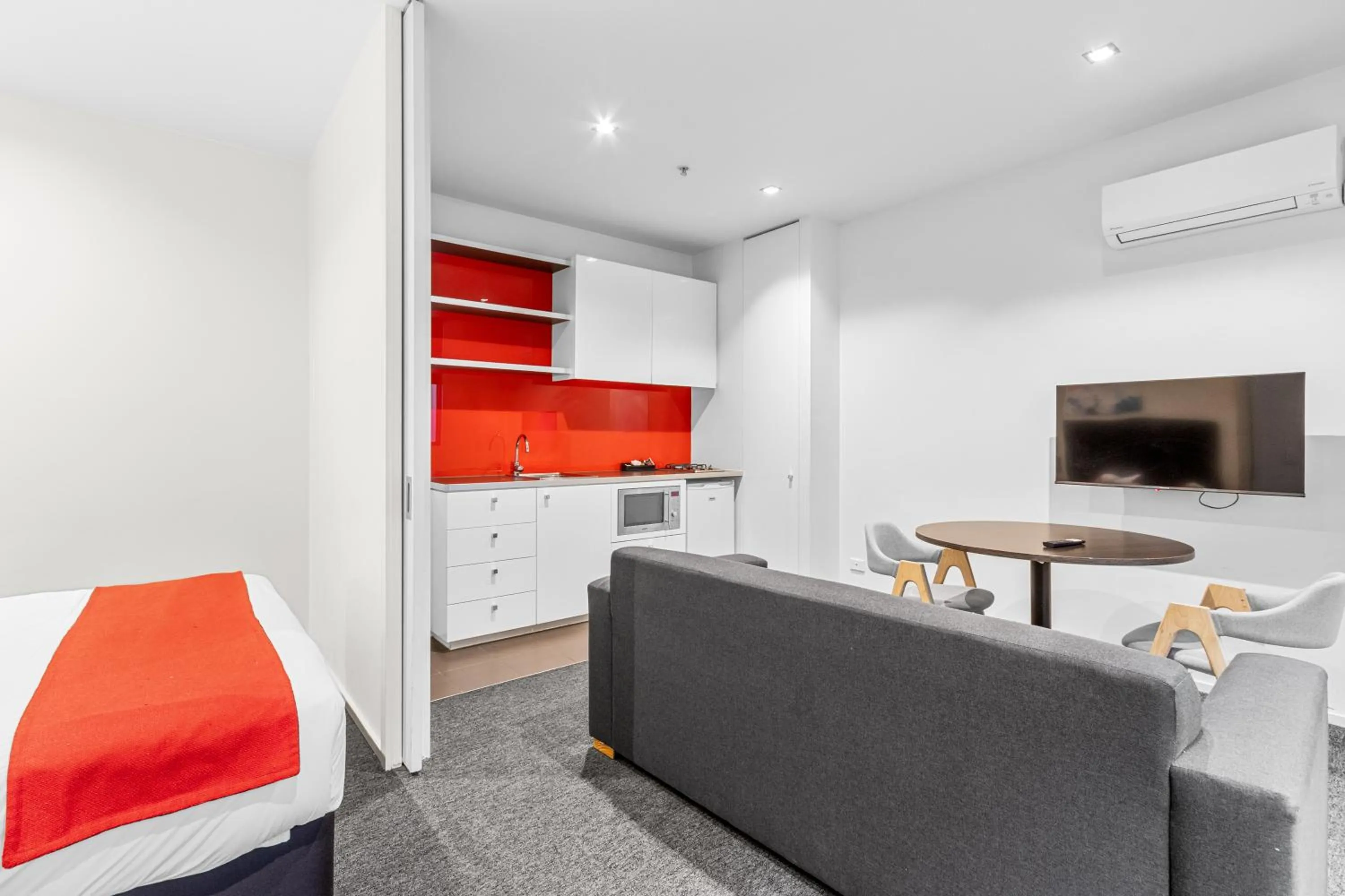 Bed in Comfort Apartments on Elizabeth