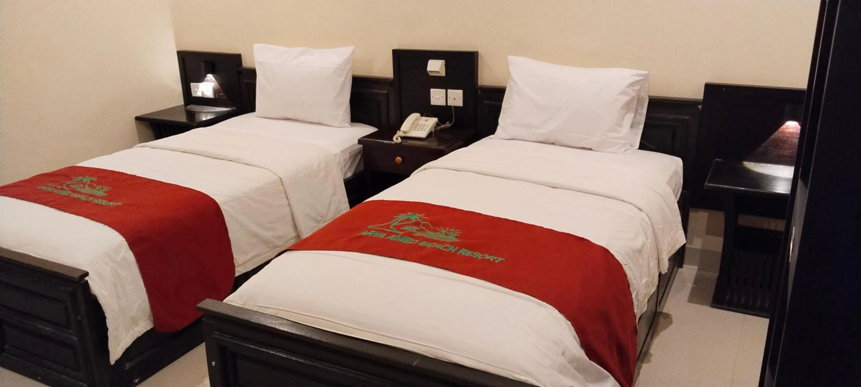 Bed in Arya Amed Beach Resort and Dive Center