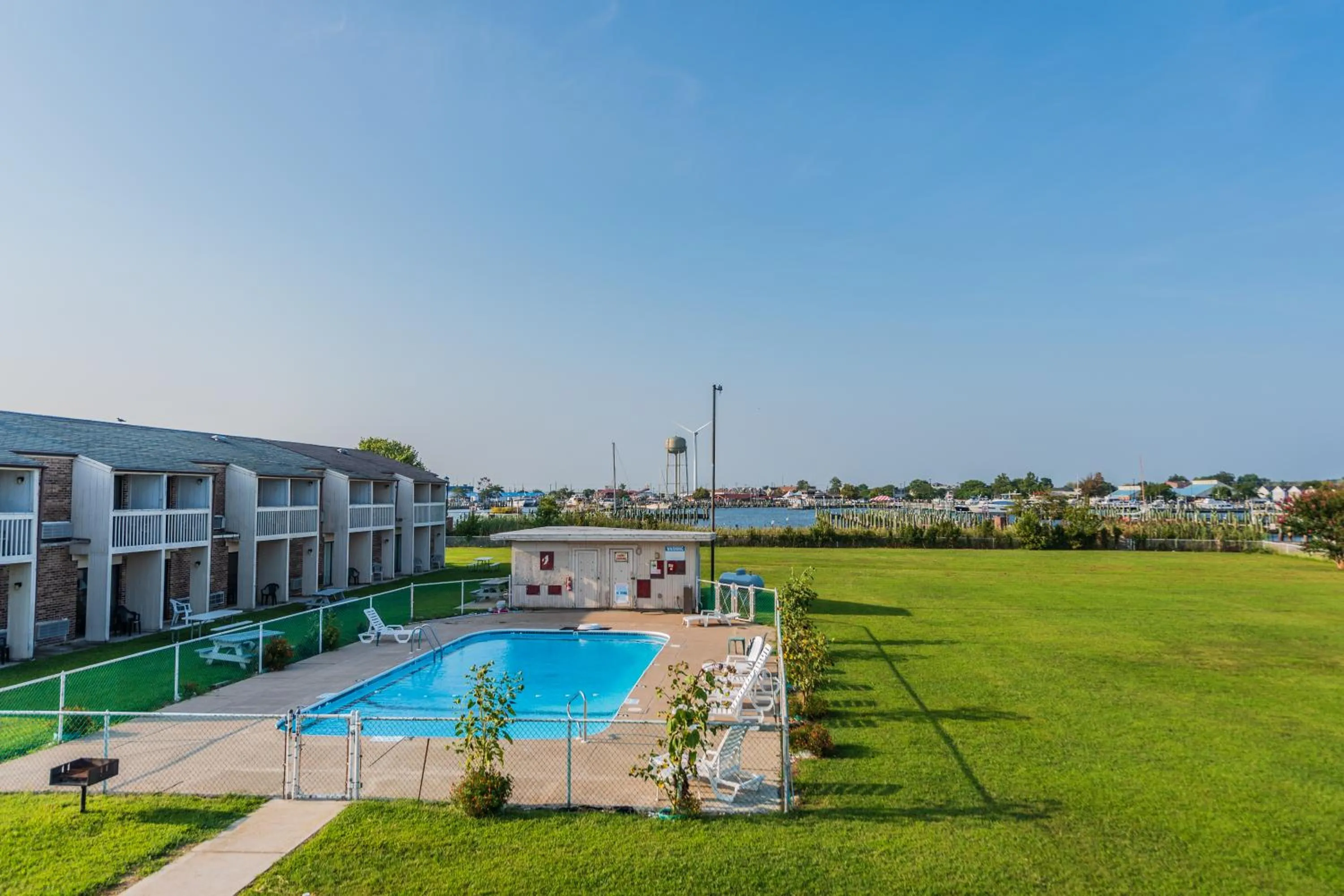 Pool view in Rodeway Inn at Somers Cove Marina