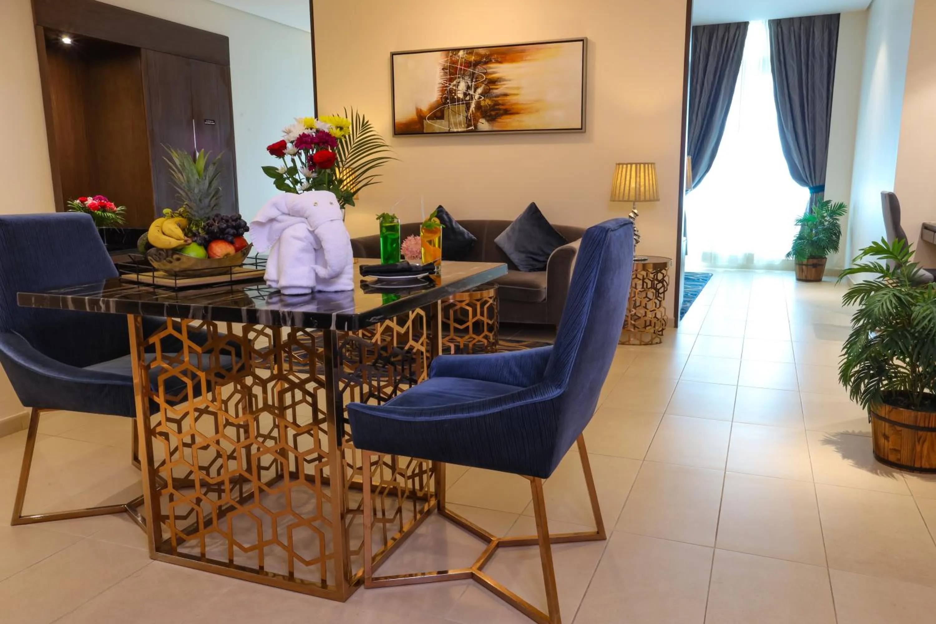 Seating area in Omega Hotel Dubai