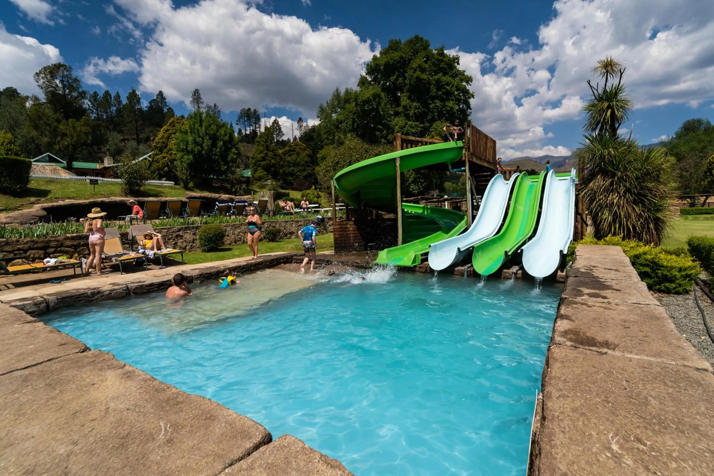 Aqua park in Gooderson Drakensberg Gardens Golf & Spa Resort