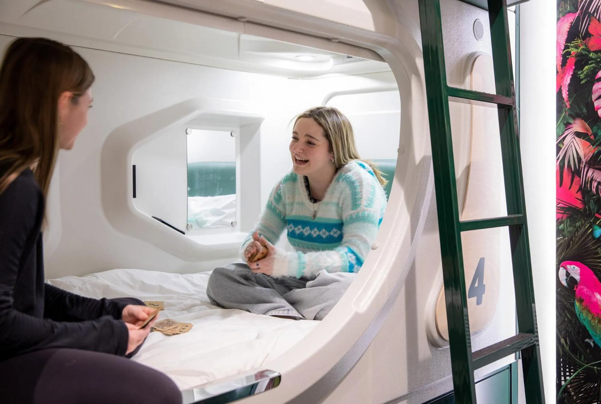 group of guests, Bed in Jucy Snooze Queenstown