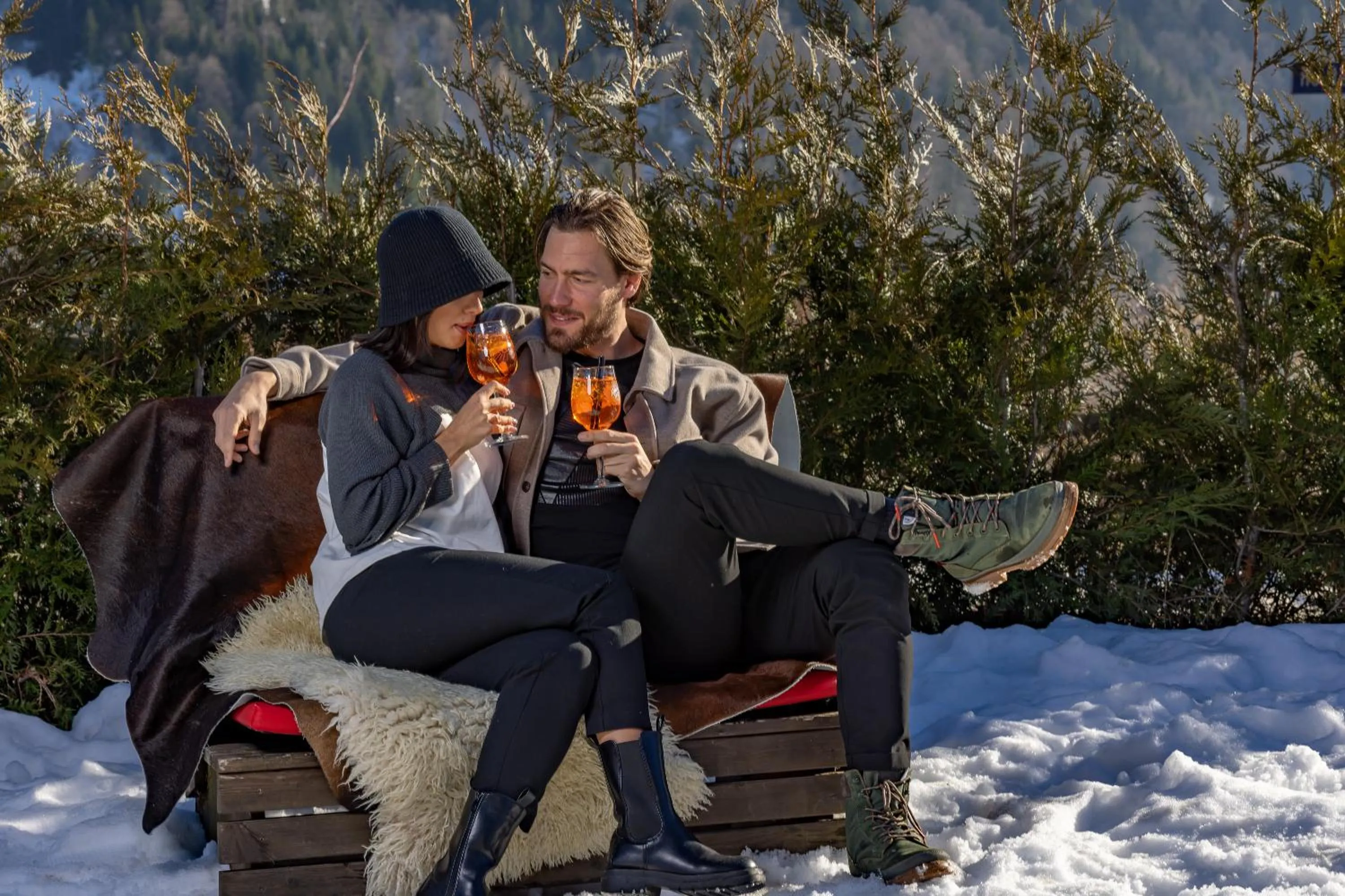 Winter in Le Coucou Hotel Restaurant & Lounge-Bar