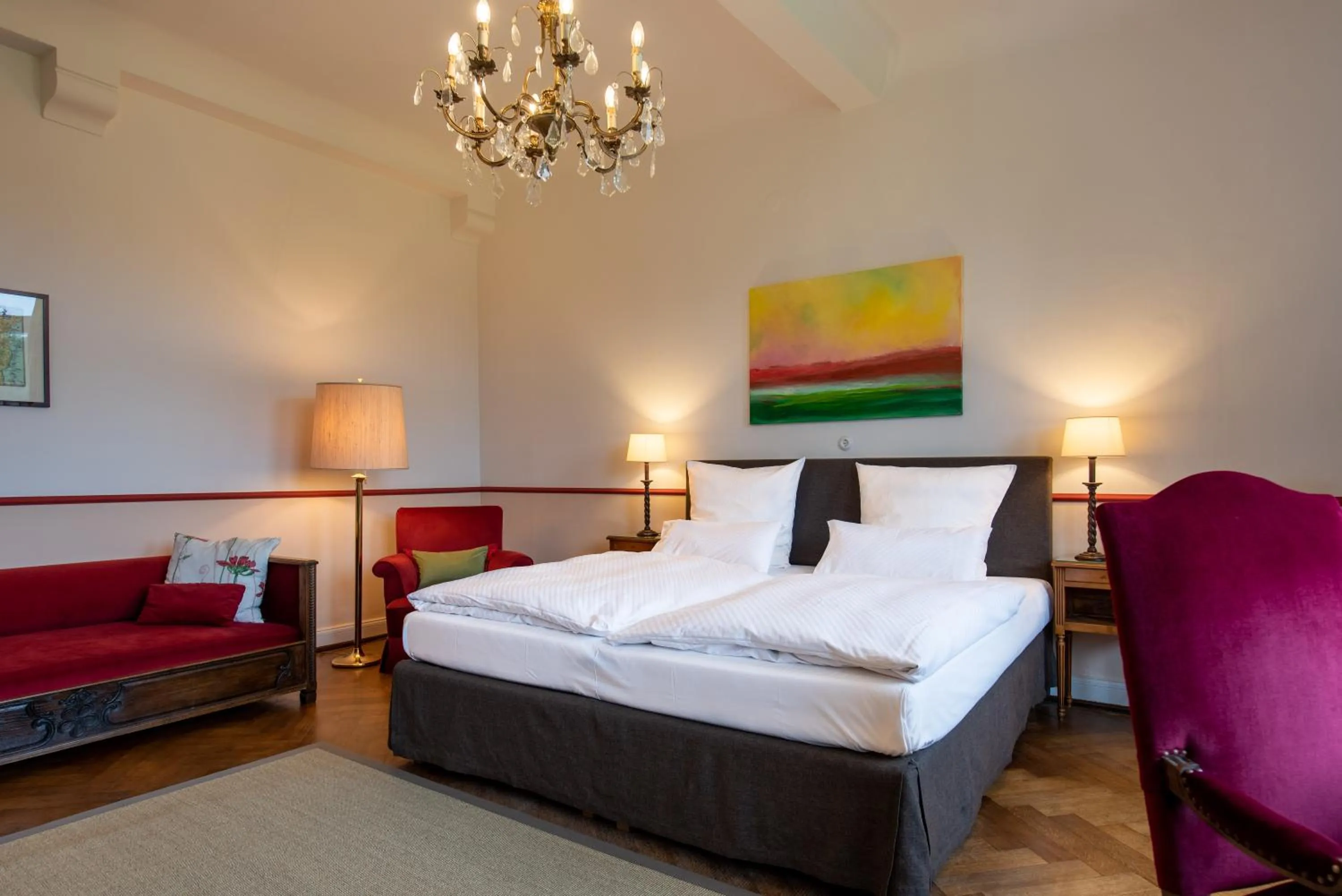 Bed in Gästehaus Schloss Saareck