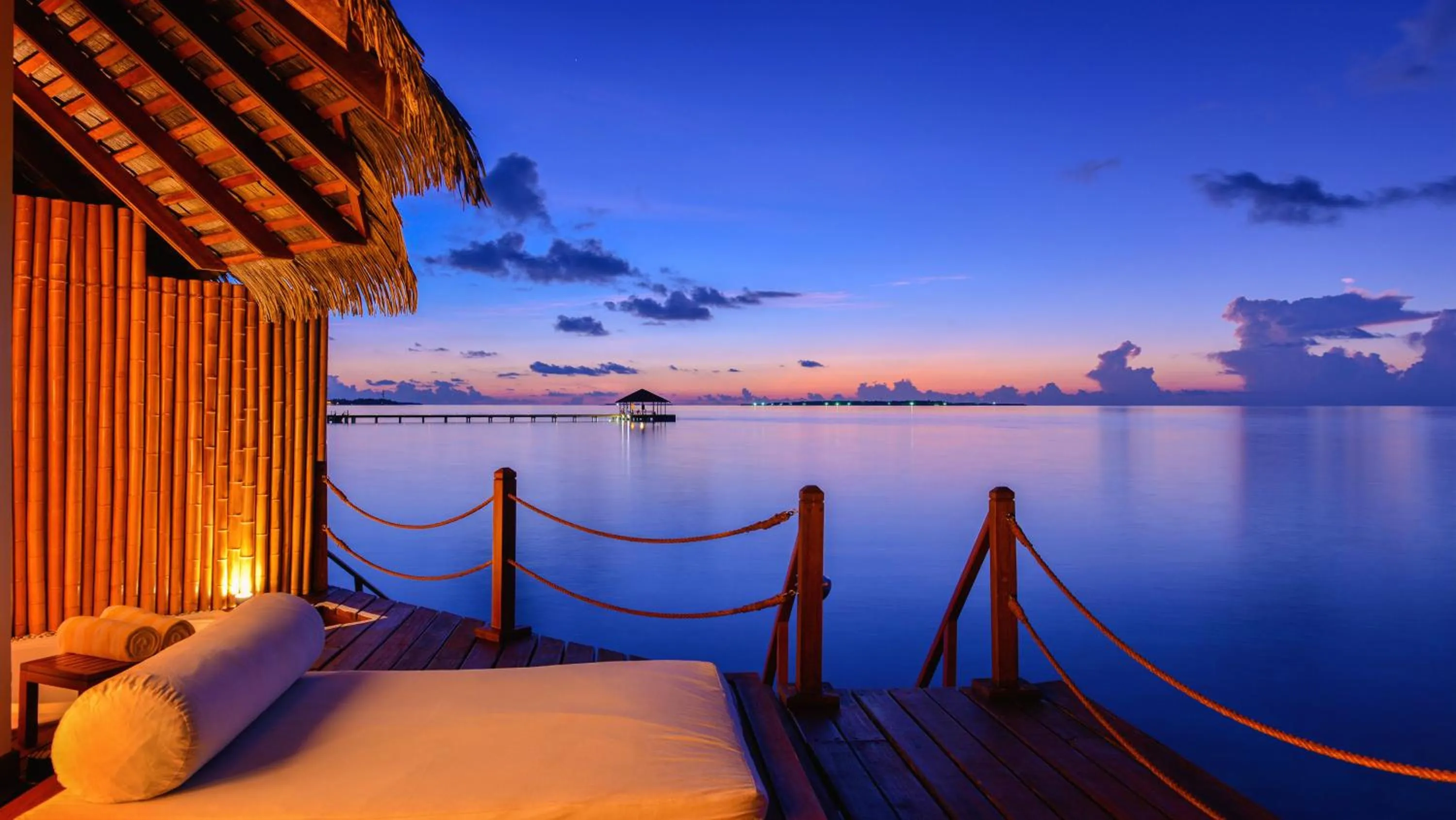Sunset, Bed in Adaaran Prestige Water Villas - with Dine around Premium All inclusive - 24 hours