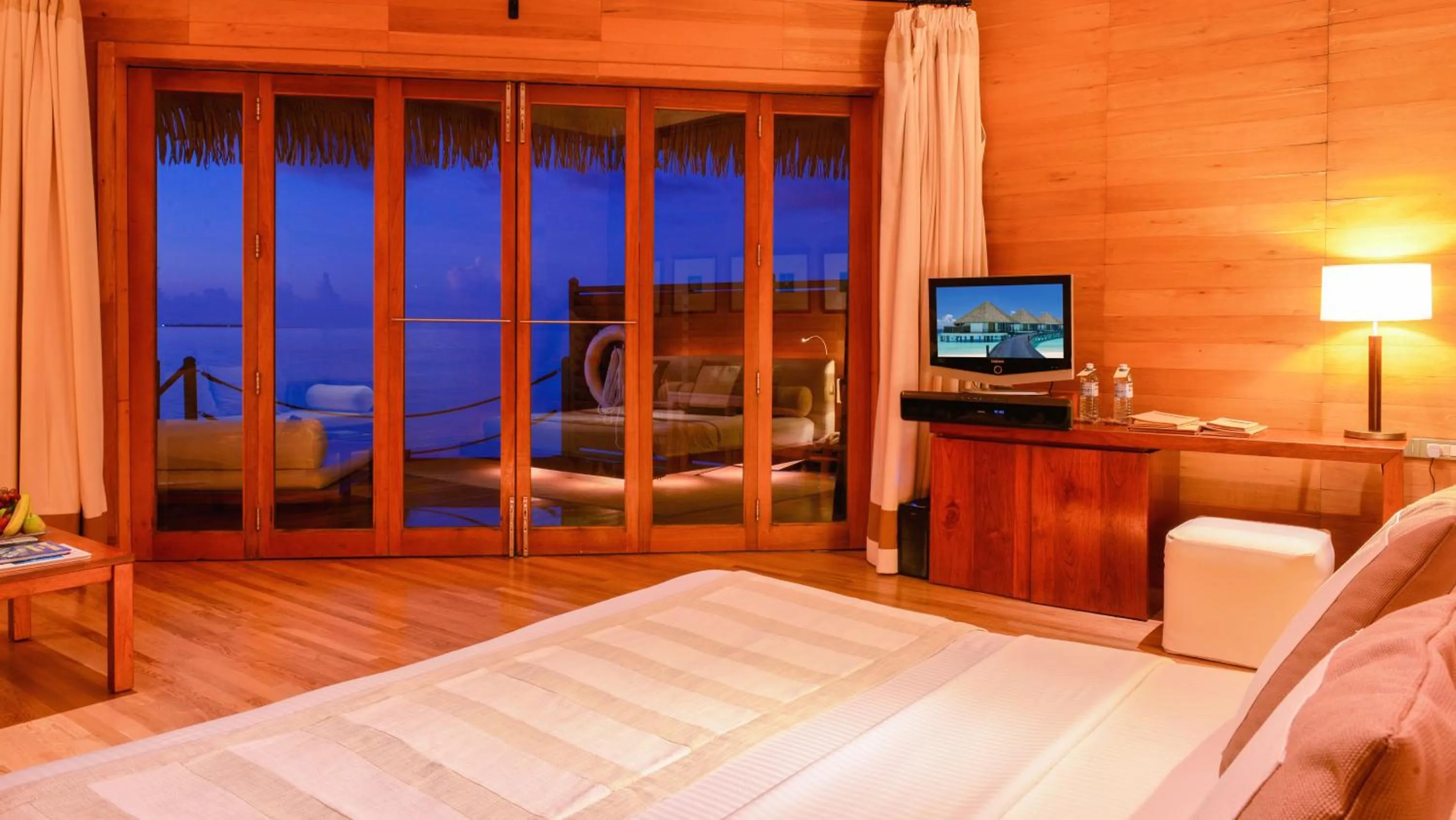 Bedroom, Bed in Adaaran Prestige Water Villas - with Dine around Premium All inclusive - 24 hours