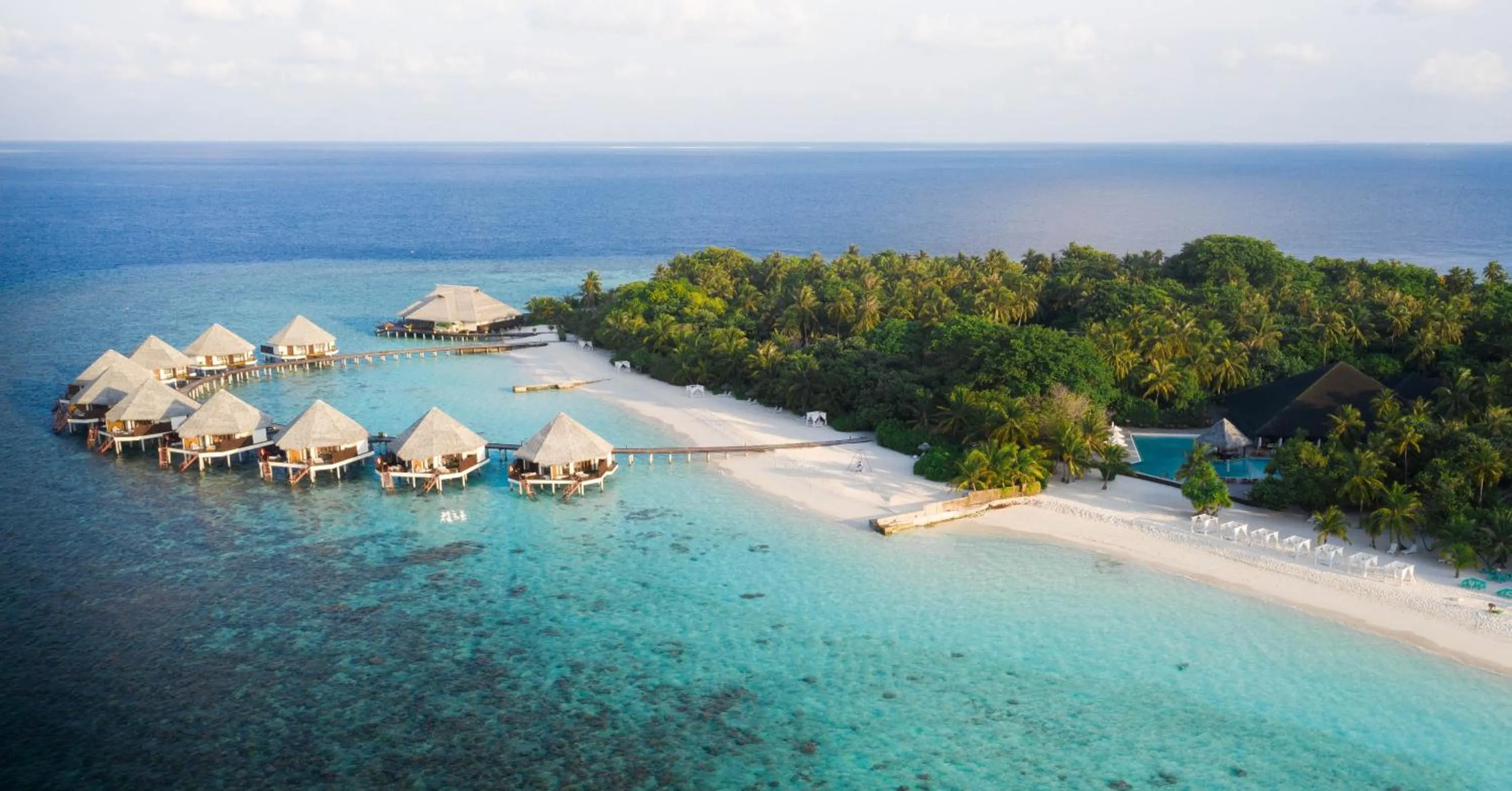 Bird's eye view in Adaaran Prestige Water Villas - with Dine around Premium All inclusive - 24 hours