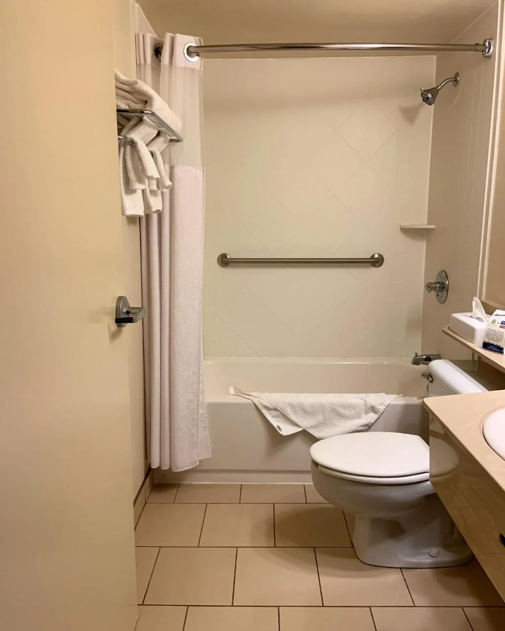 Shower in Travelodge Suites by Wyndham Moncton