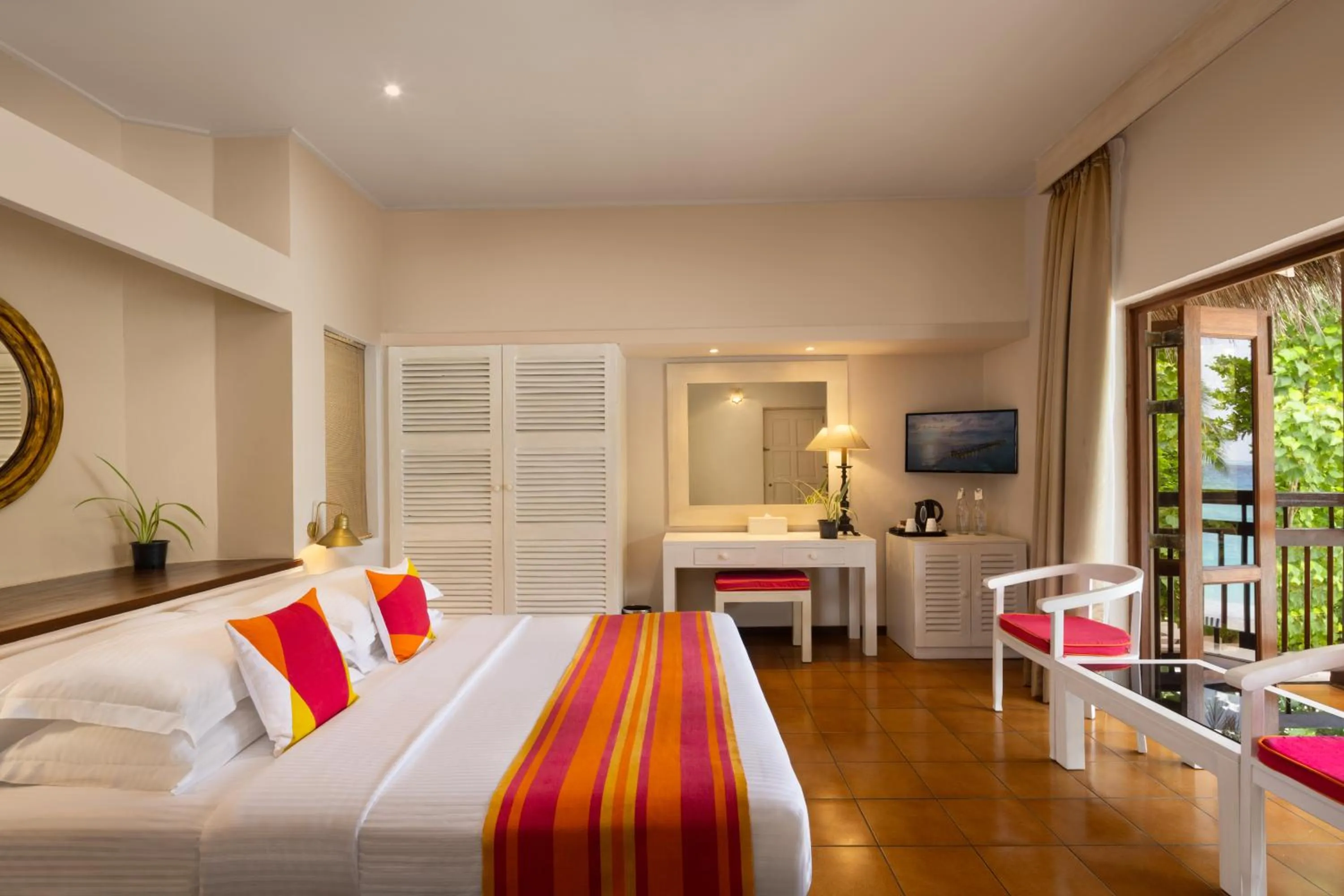 Bedroom, Bed in Adaaran Club Rannalhi - All Inclusive - 45 Minutes away from Male by Speedboat