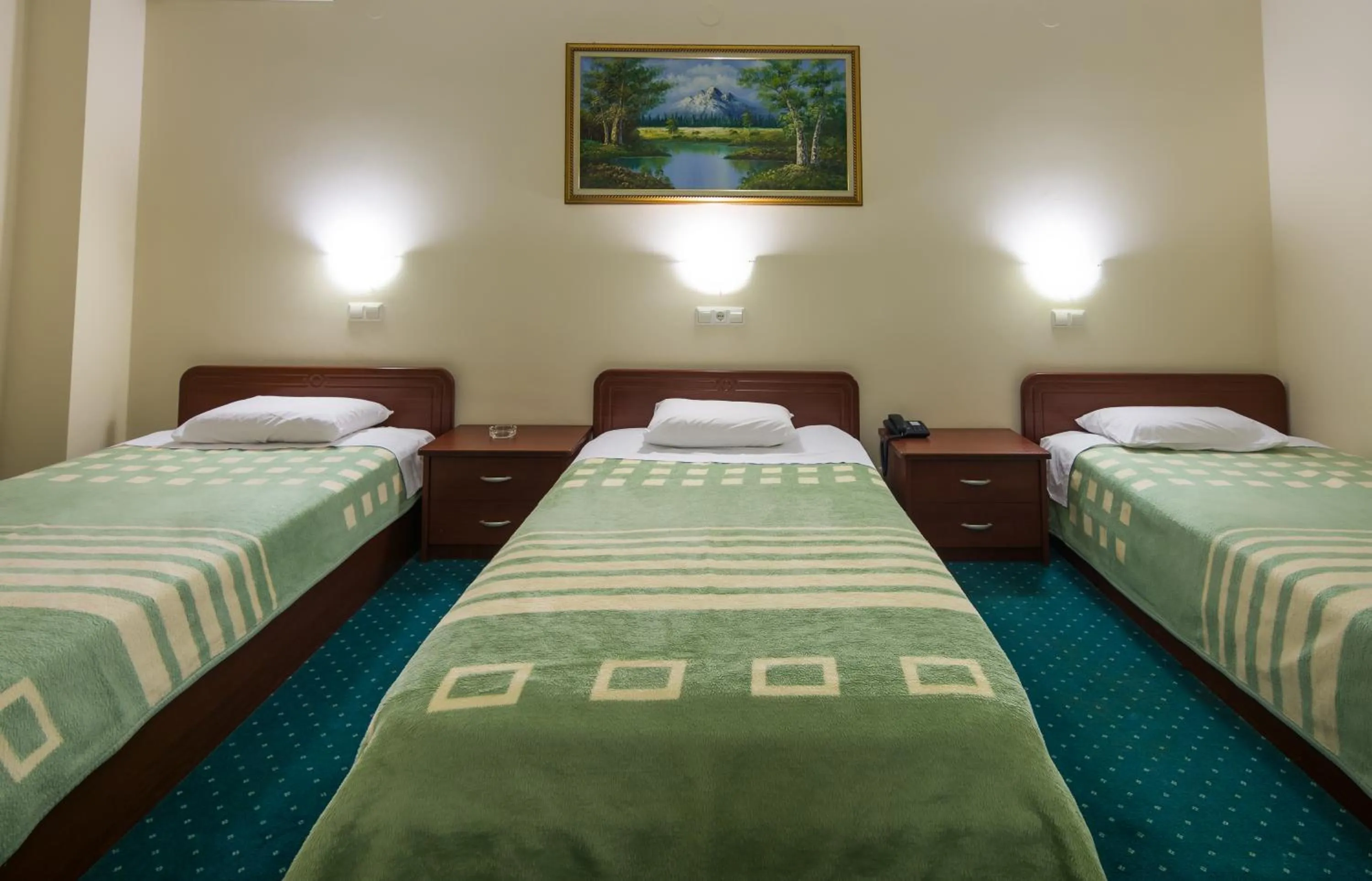 Bed in Hotel Alexandros