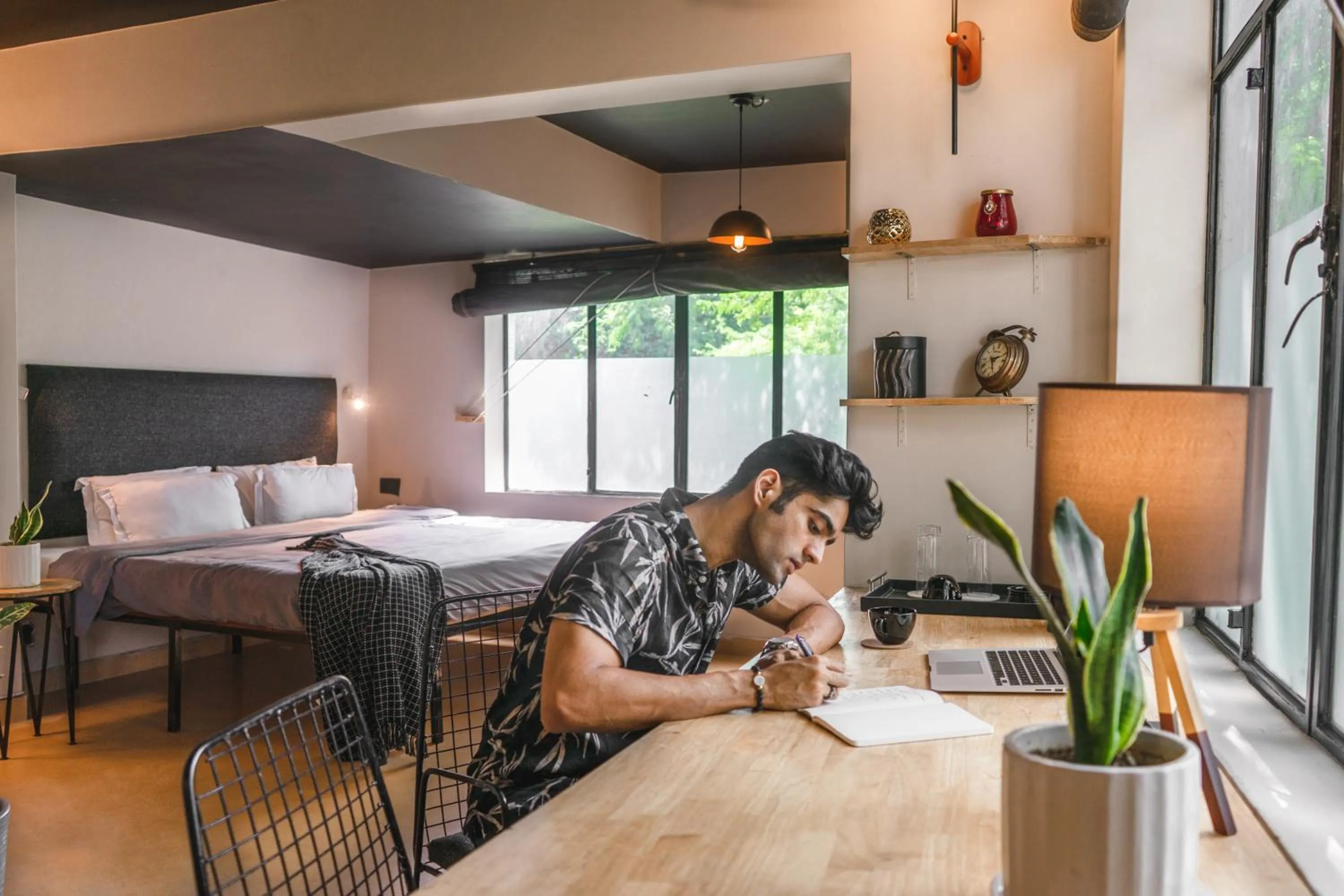 Seating area in Minimalist One Hauz Khas Village
