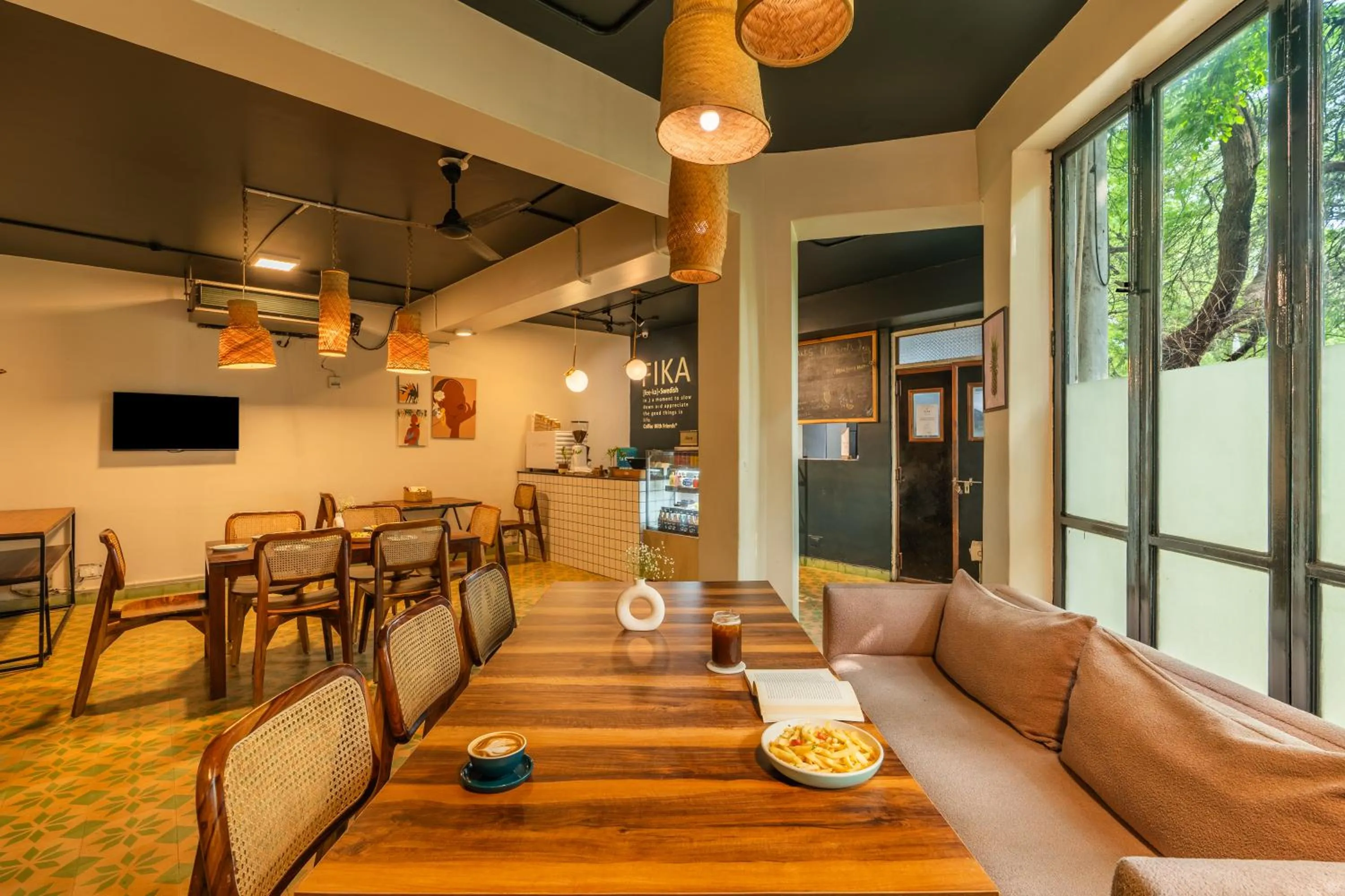 Seating area in Minimalist One Hauz Khas Village