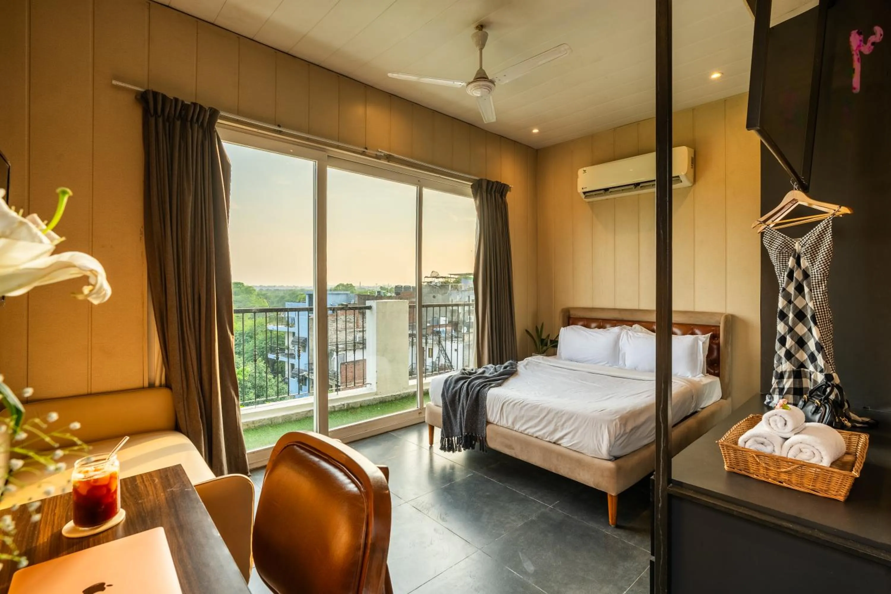 Bed in Minimalist One Hauz Khas Village