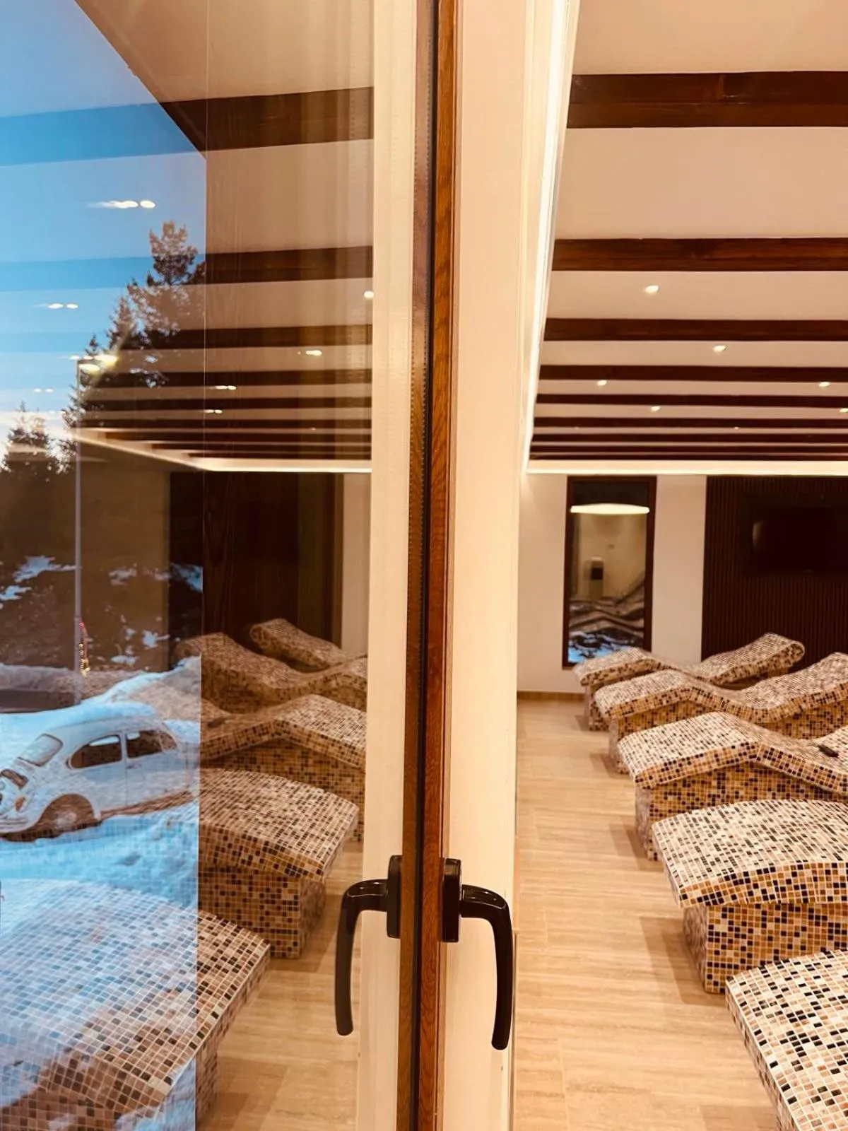 Sauna, Bed in Hotel Enigma