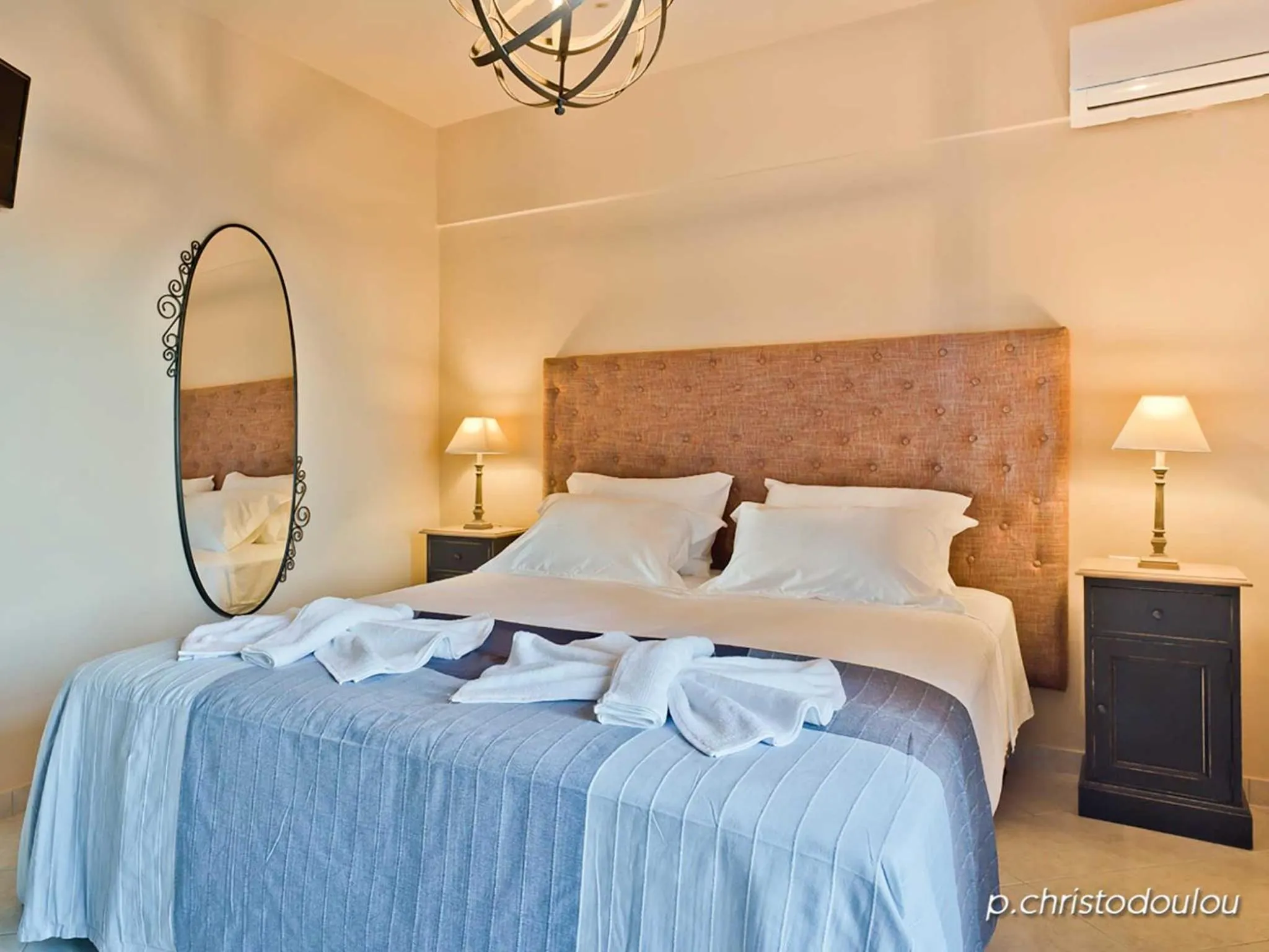 Bedroom, Bed in Elaia Villas