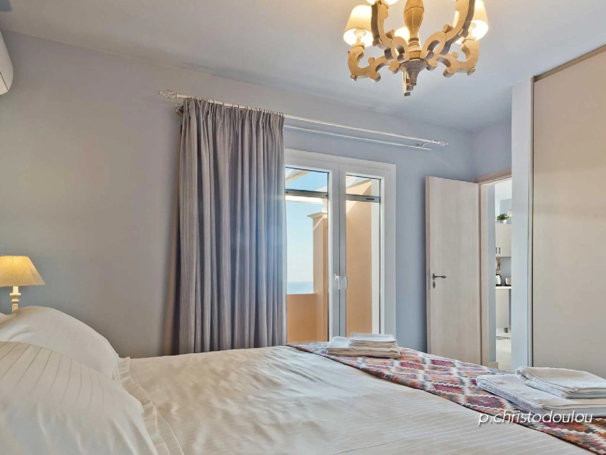 Bedroom, Bed in Elaia Villas