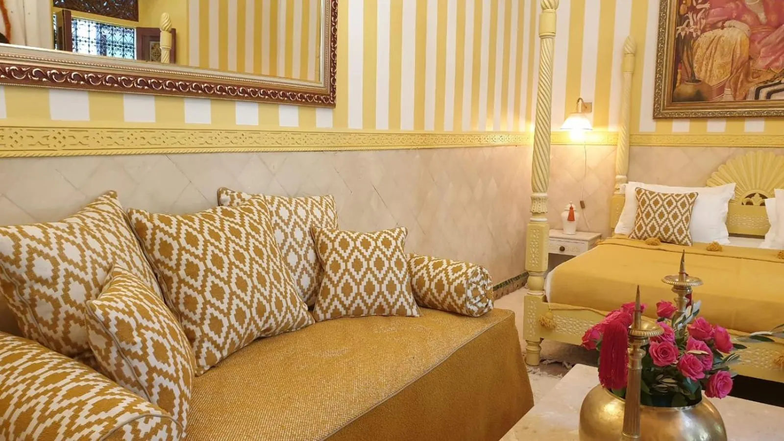 Bed in Riad Ayadina & SPA