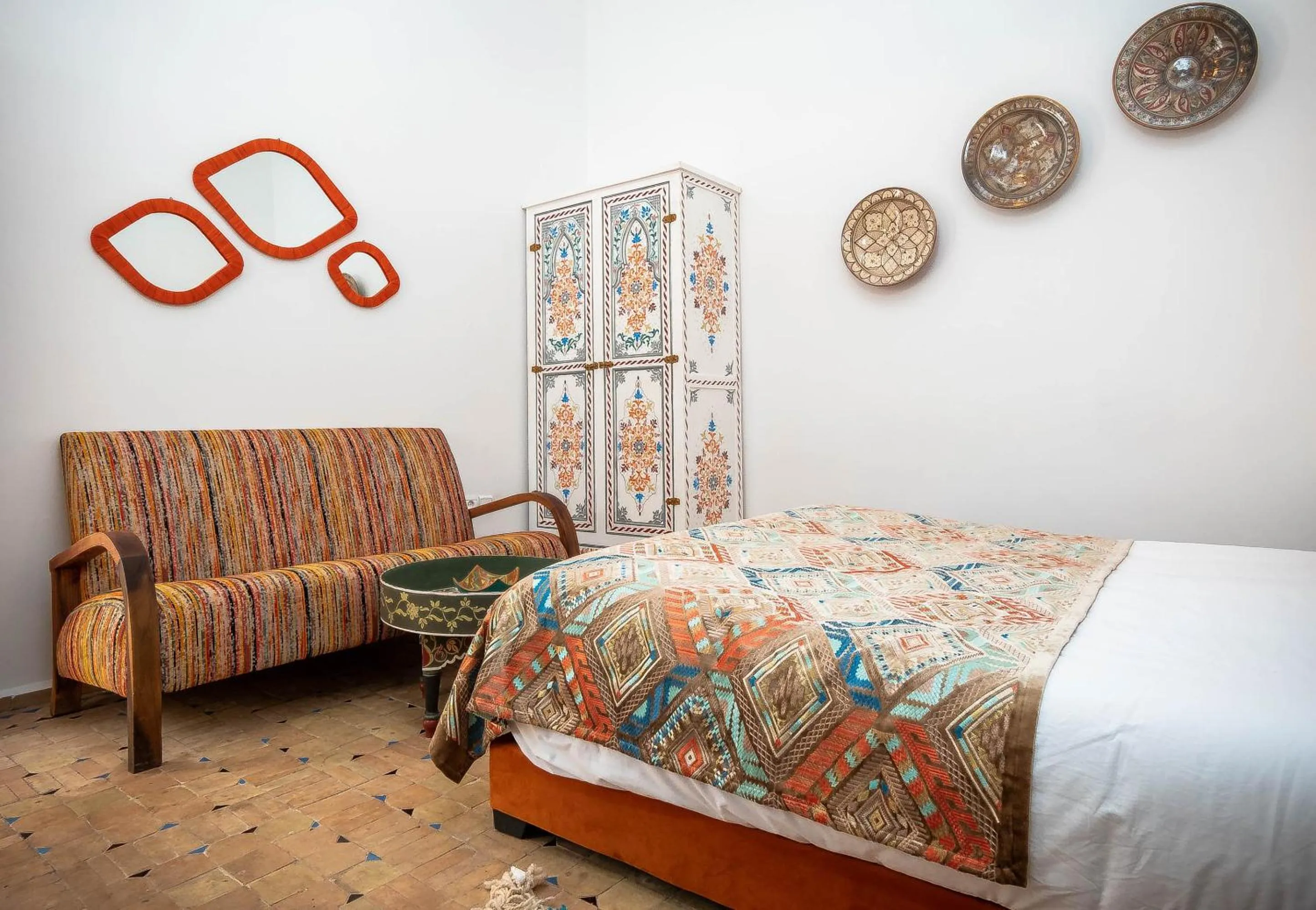 Bed in Riad La Croix Berbere