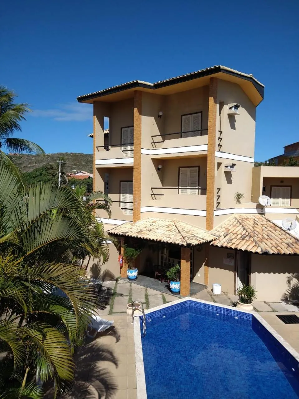 Pool view in Pousada Genesis