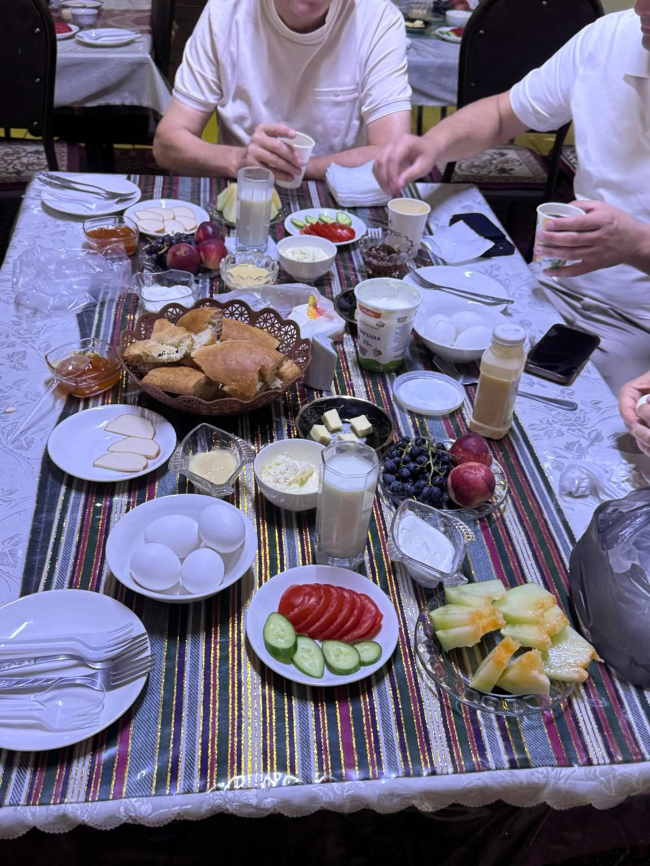 People in Bukhara house hotel