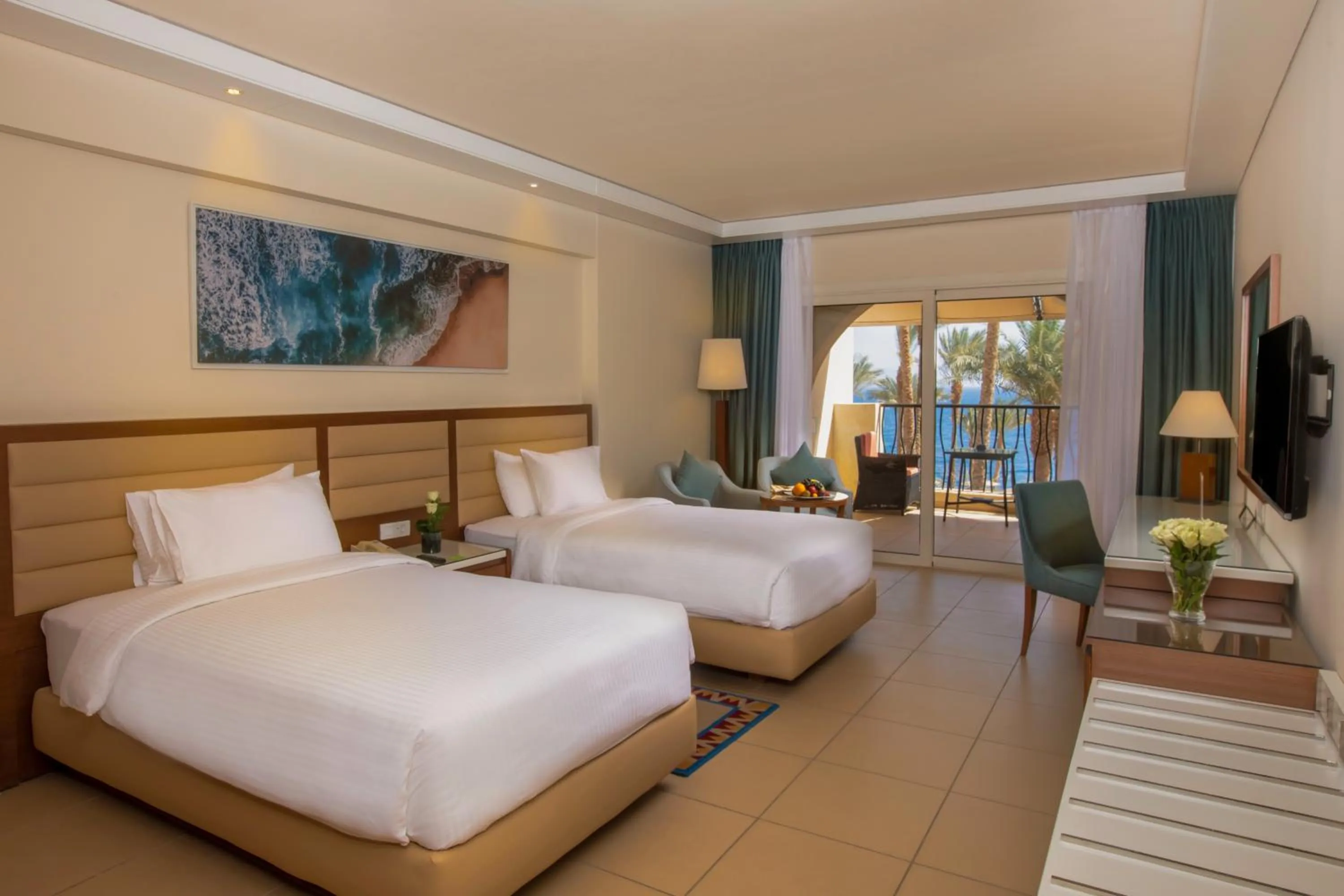 View (from property/room), Bed in Grand Rotana Resort & Spa