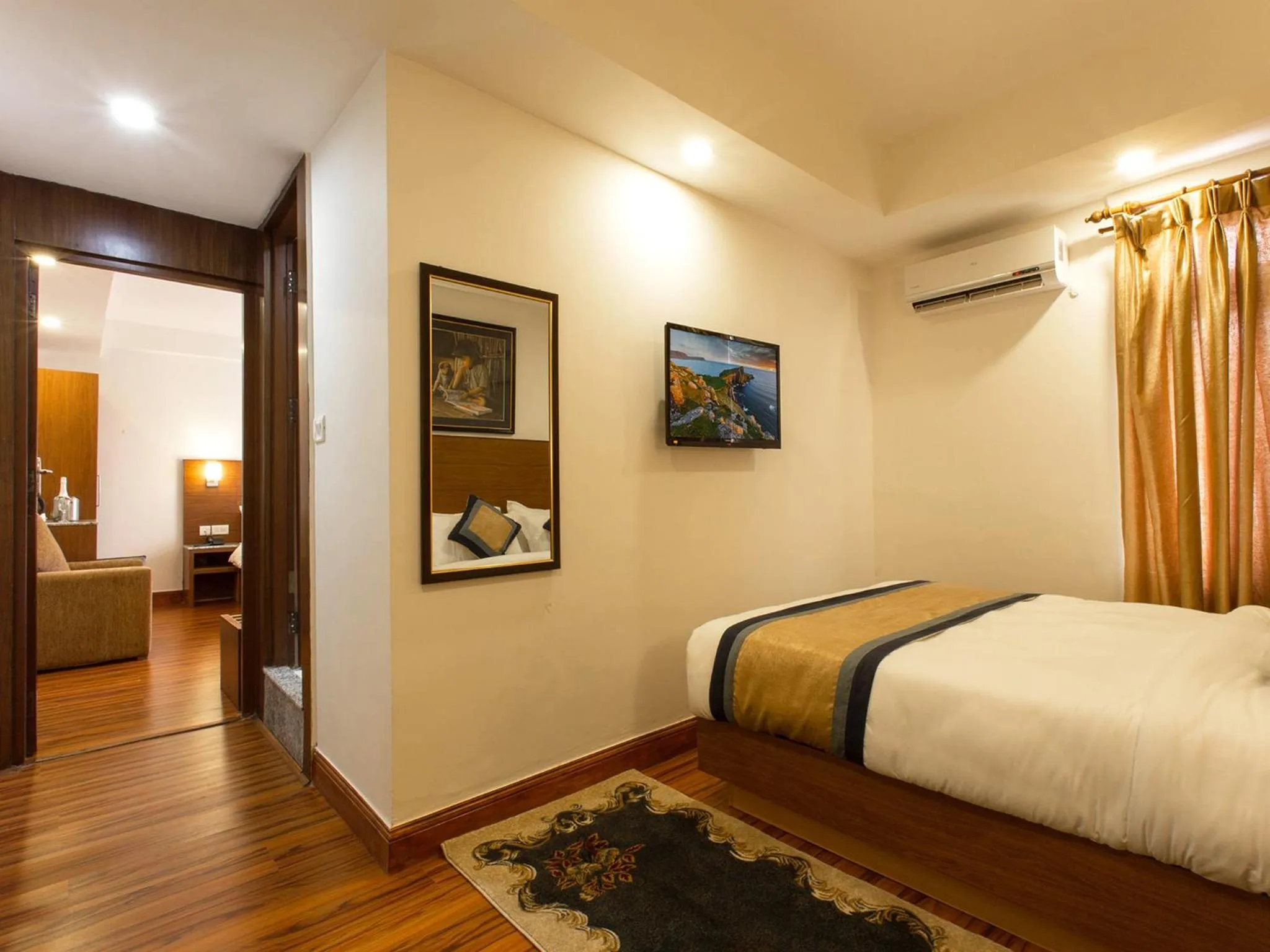 Photo of the whole room, Bed in Oasis Kathmandu Hotel