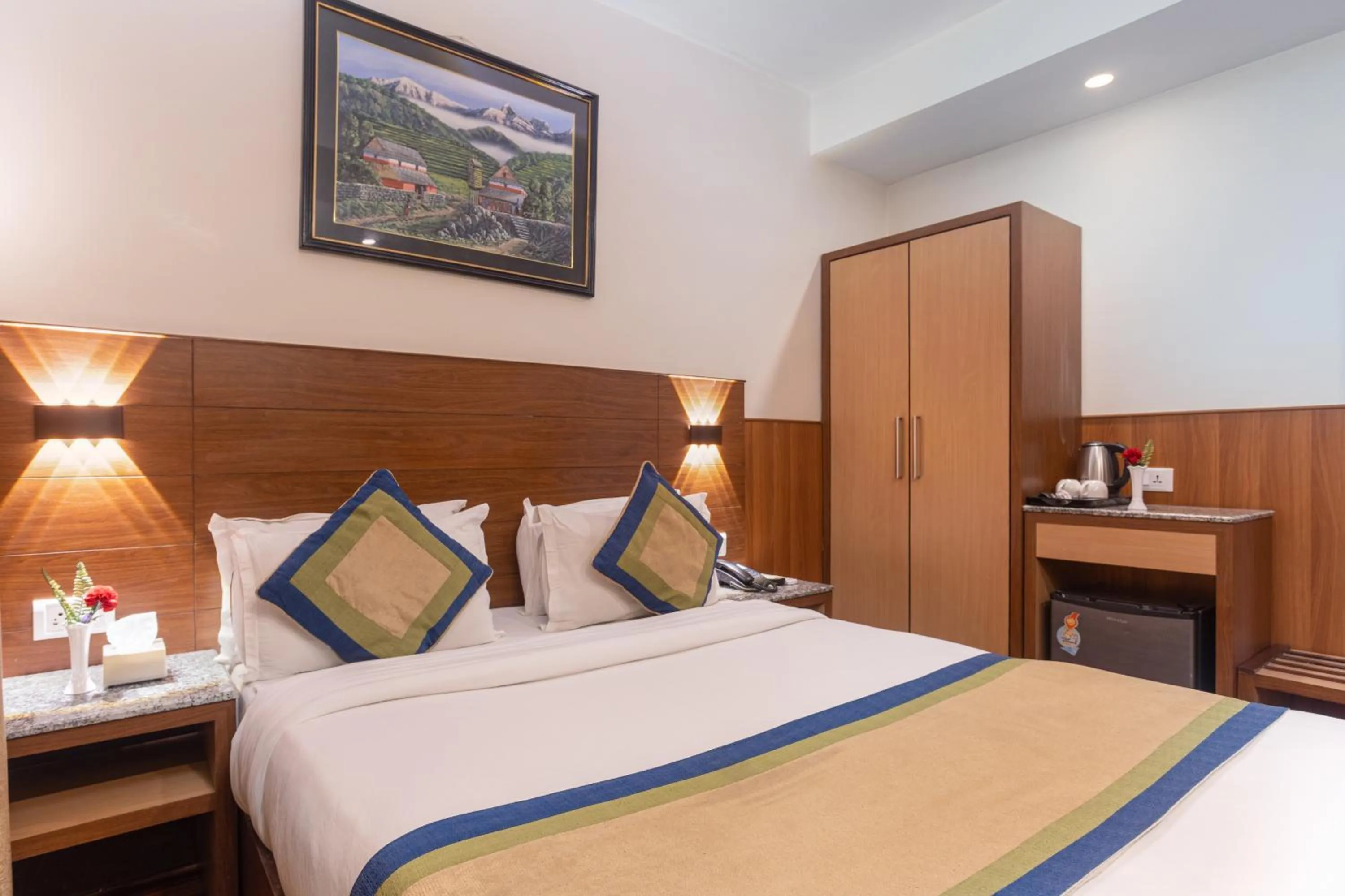 Bed in Oasis Kathmandu Hotel