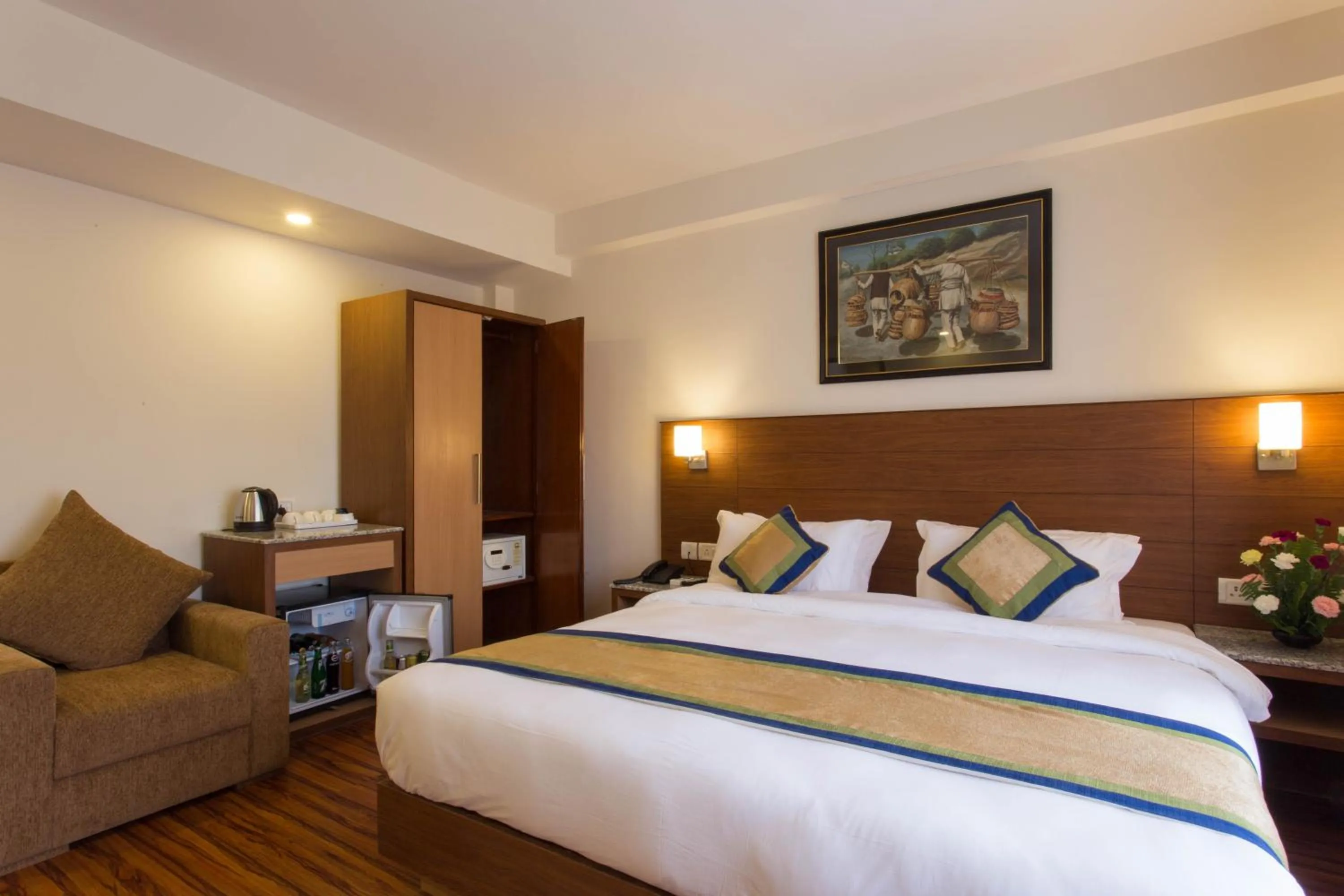 Bed in Oasis Kathmandu Hotel