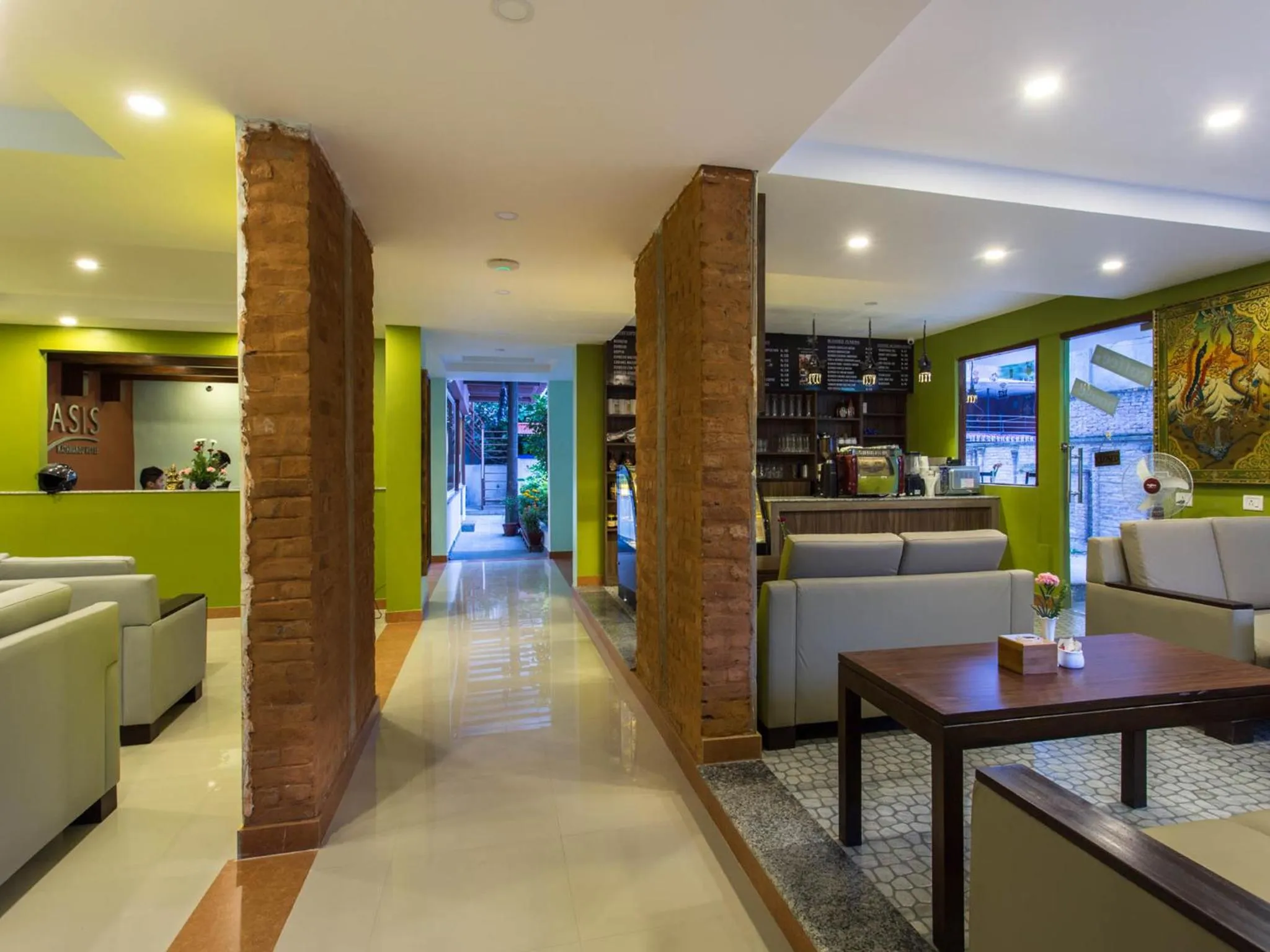 Communal lounge/ TV room in Oasis Kathmandu Hotel