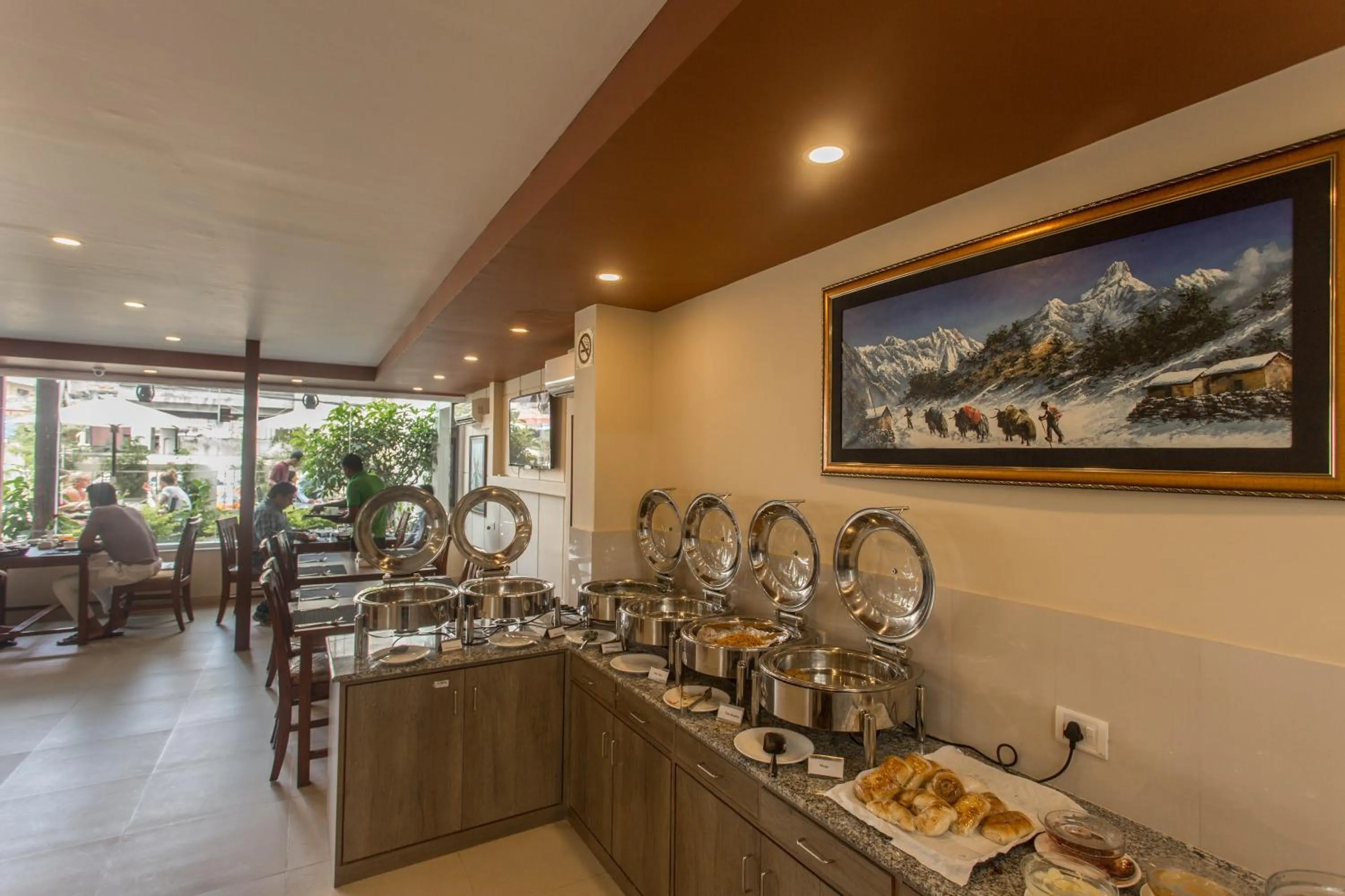 Buffet breakfast in Oasis Kathmandu Hotel