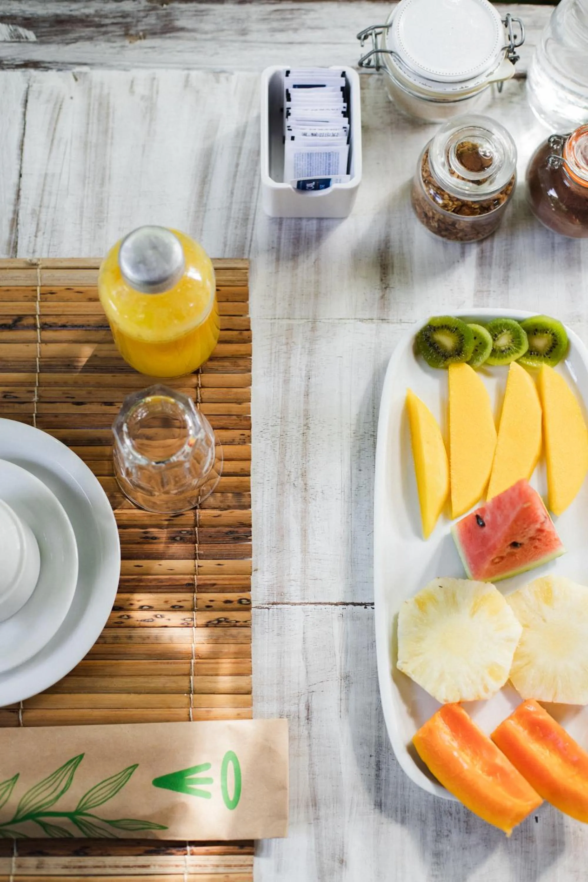 Continental breakfast in Pousada Capim Santo