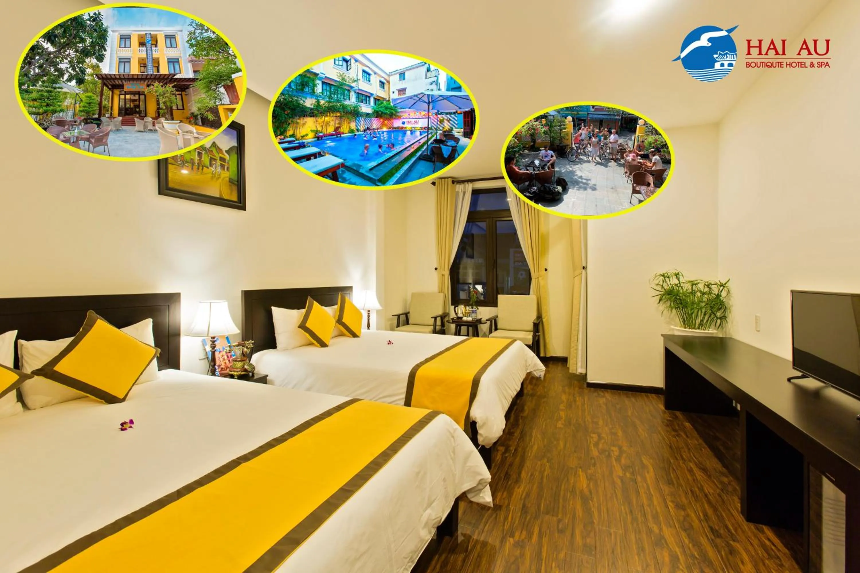 Photo of the whole room, Bed in Hoi An Hai Au Boutique Hotel