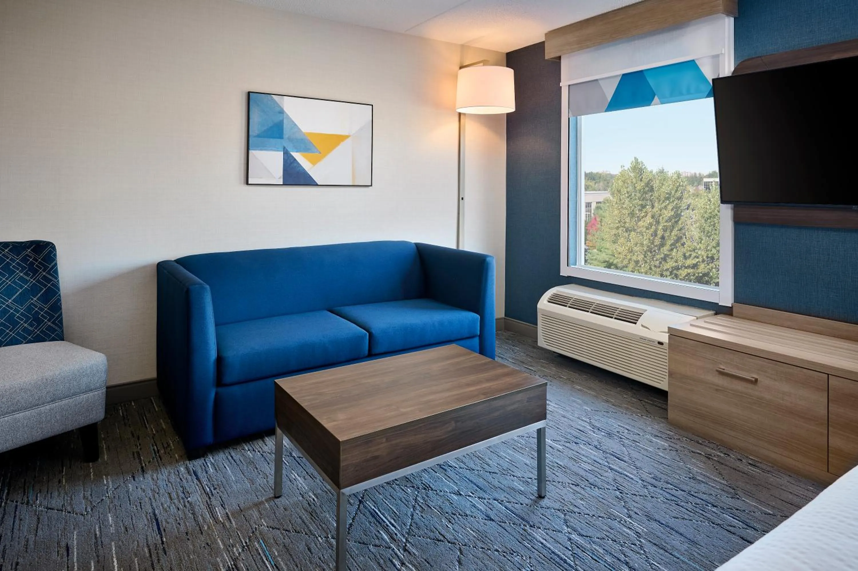Seating area, Bed in Holiday Inn Express & Suites Kitchener Southeast by IHG