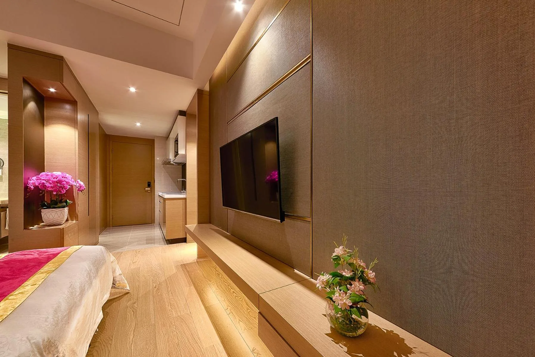 Decorative detail, Bed in Heefun International Apartment