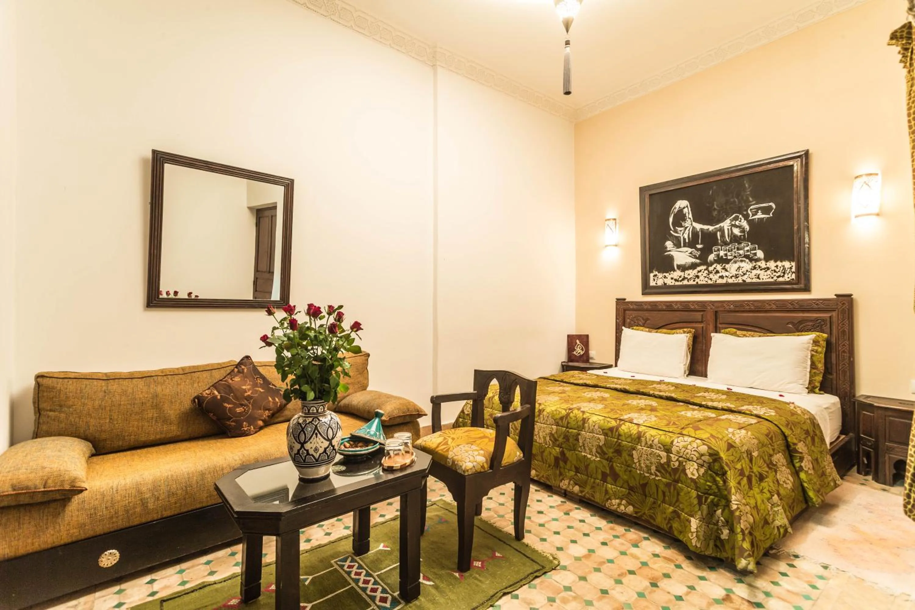 Bed in Riad Nasreen