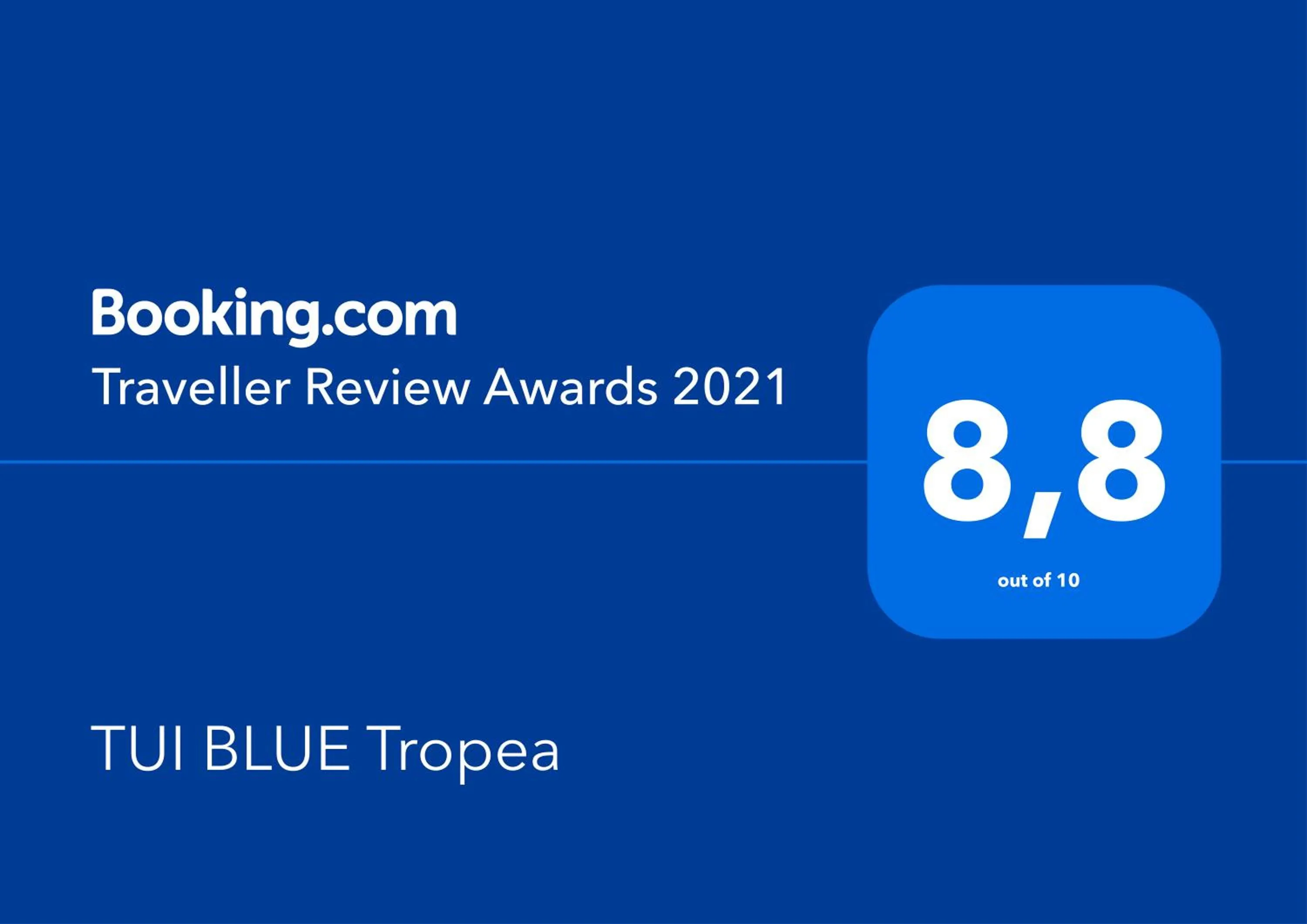 Certificate/Award in TUI BLUE Tropea
