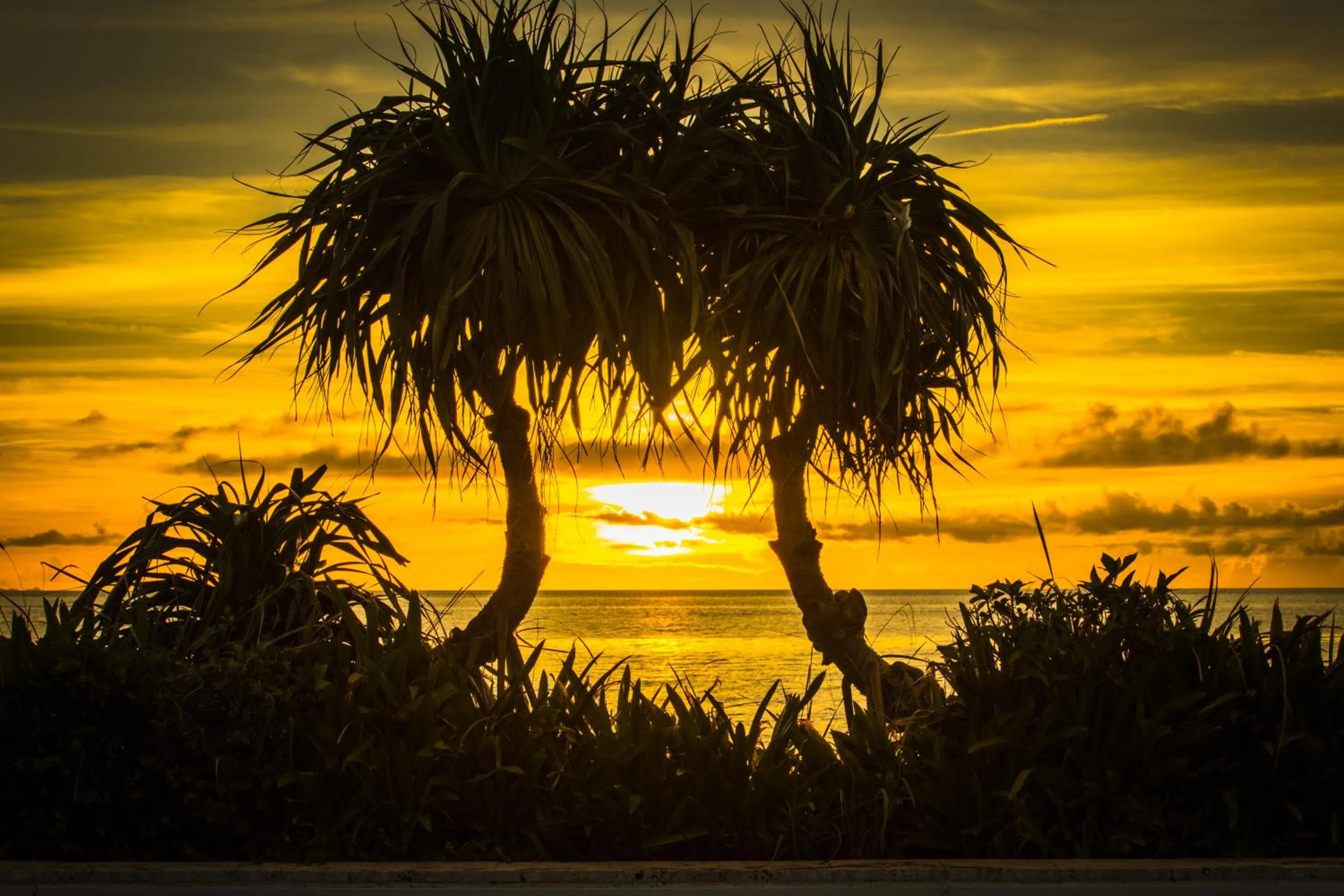 Sunset in The Beach Tower Okinawa