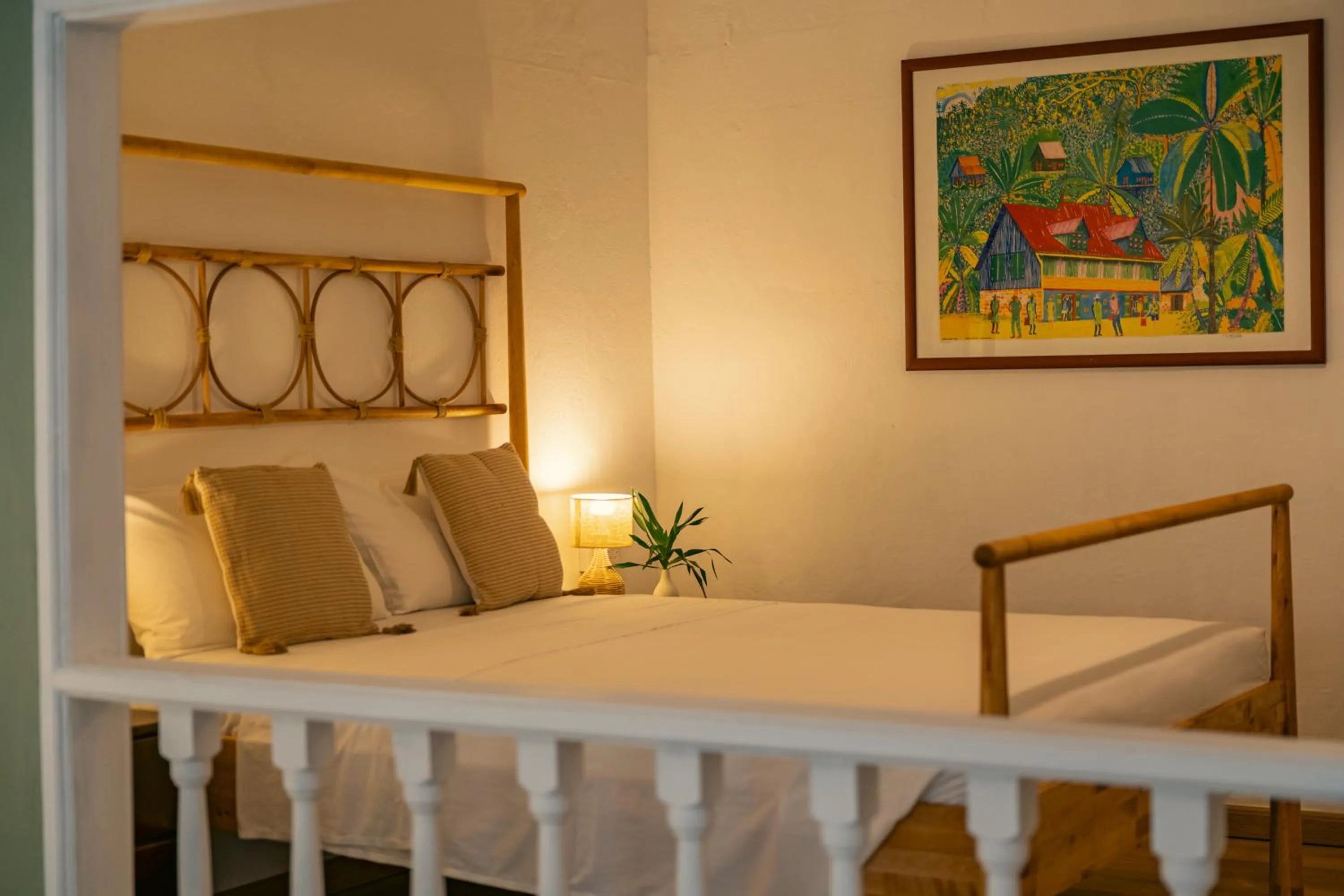 Bed in Beau Vallon Bungalows