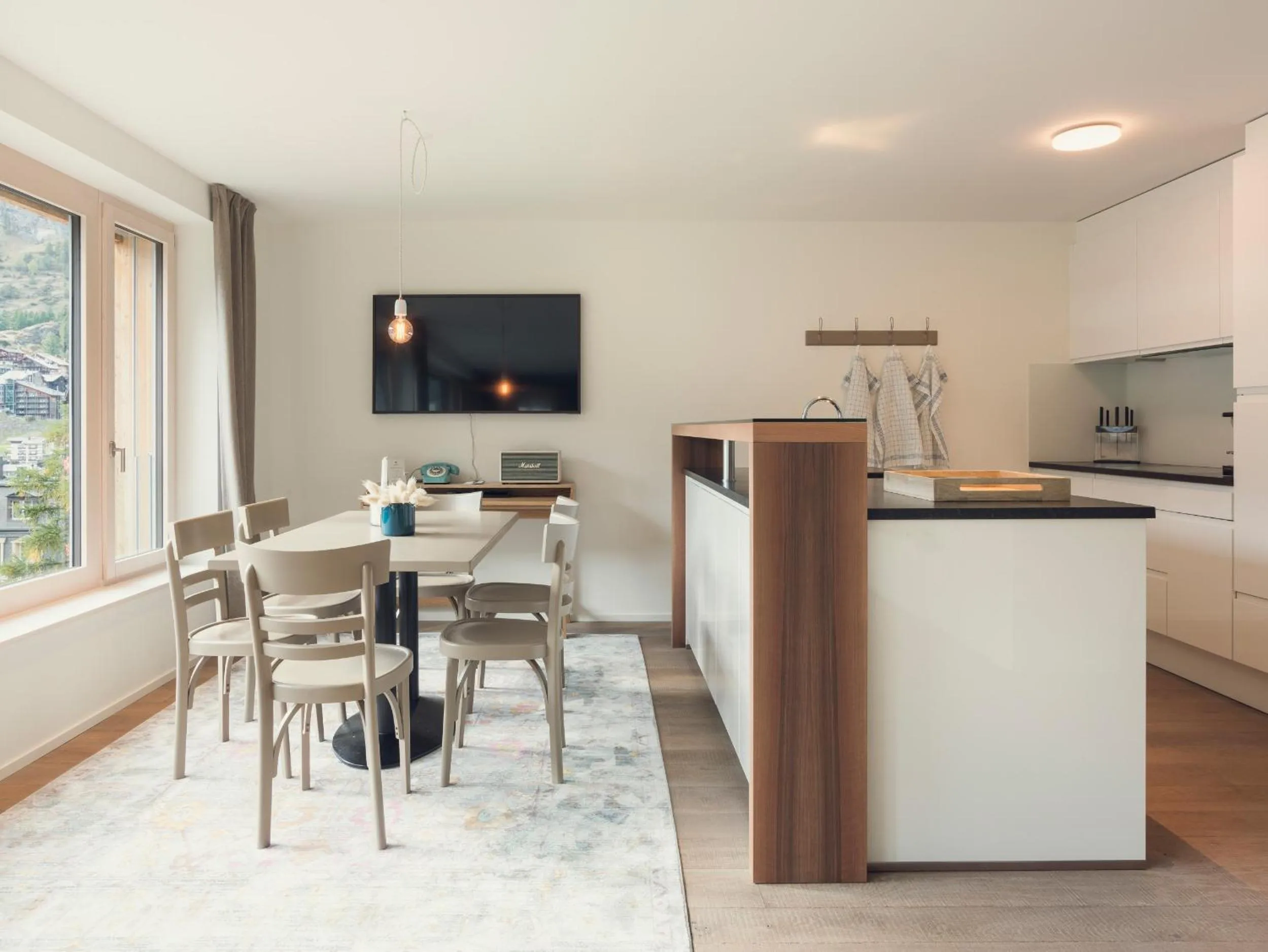 Kitchen or kitchenette in OVERLOOK Lodge by CERVO Zermatt