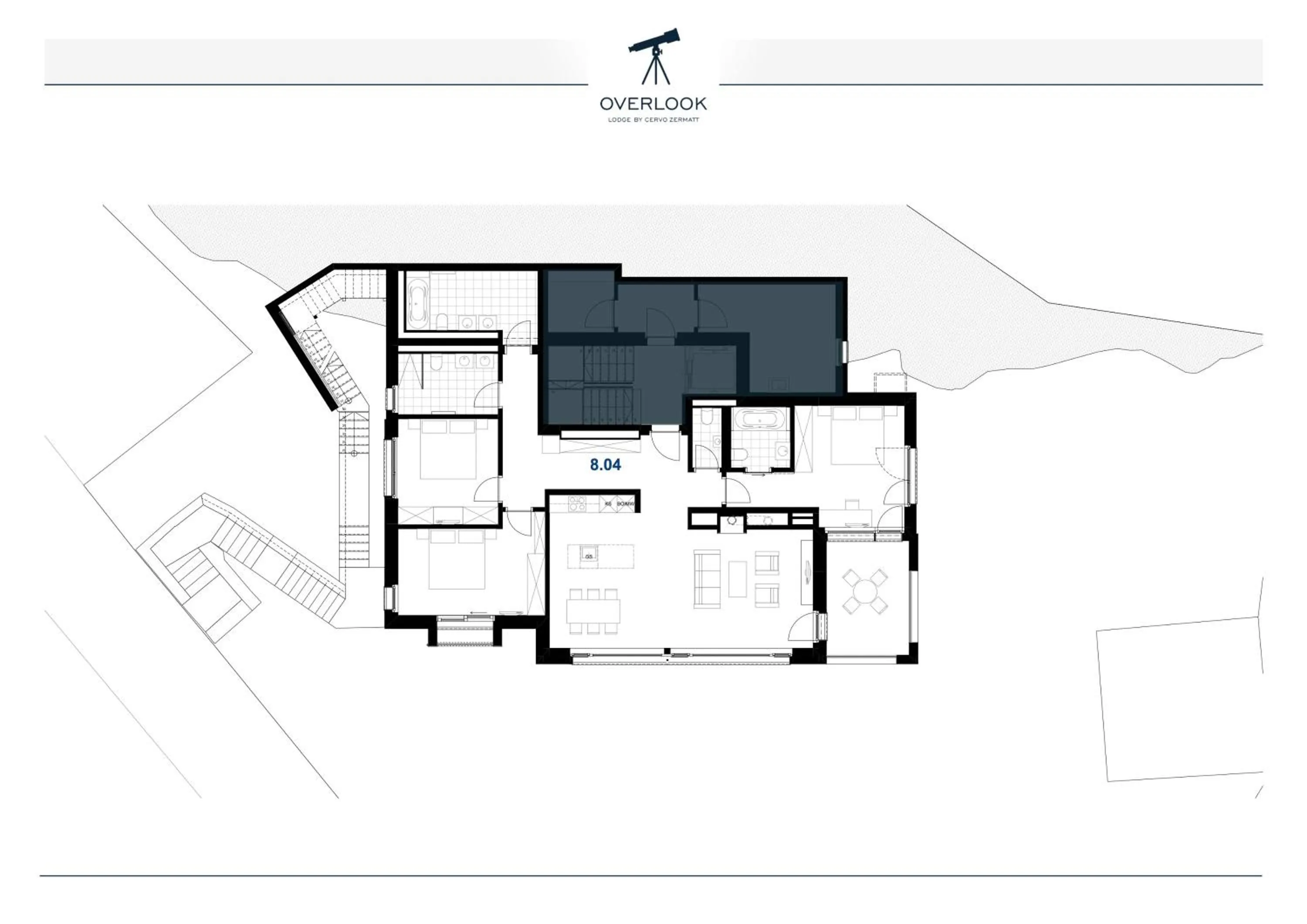 Floor plan in OVERLOOK Lodge by CERVO Zermatt