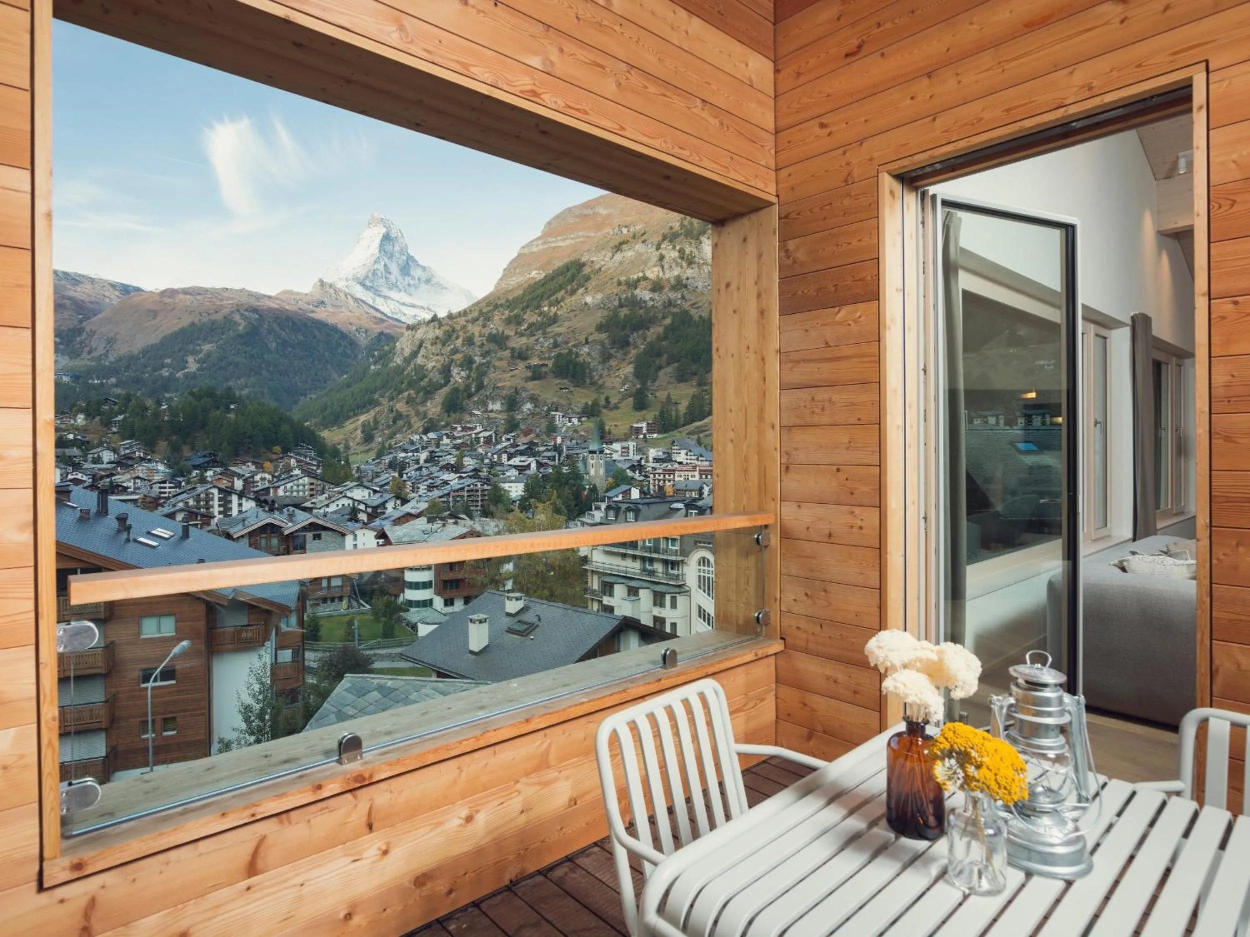 Patio in OVERLOOK Lodge by CERVO Zermatt