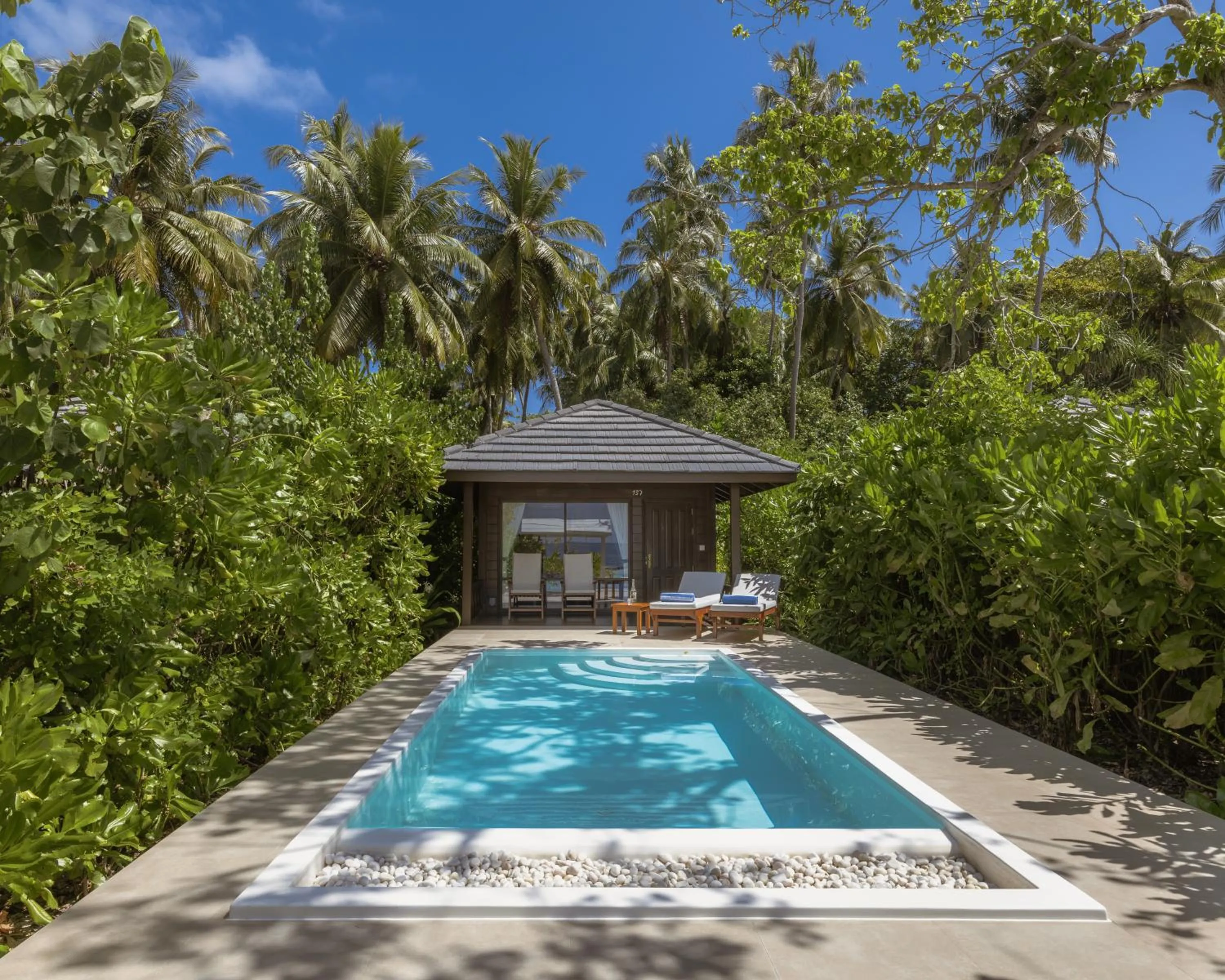 Pool view in Royal Island Resort Maldives