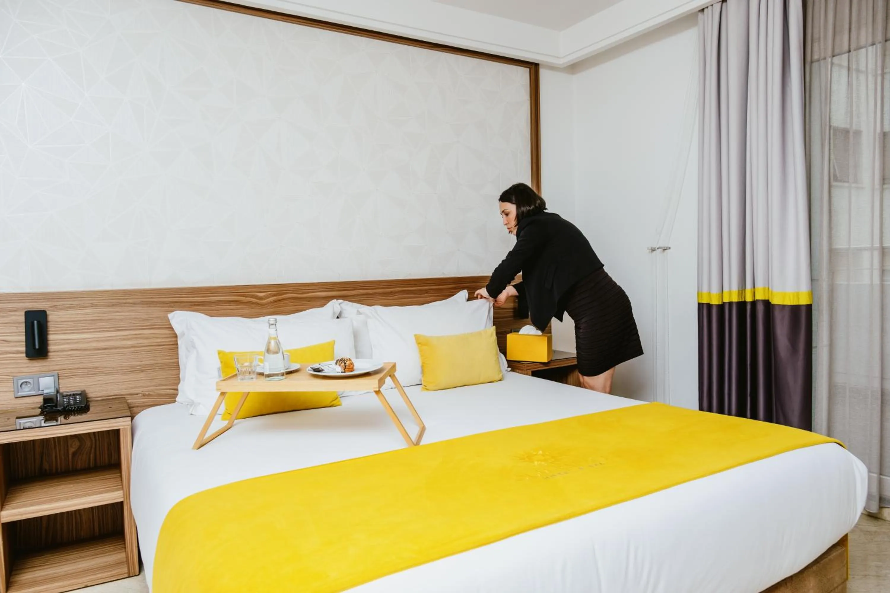 Bed in Oum Palace Hotel & Spa