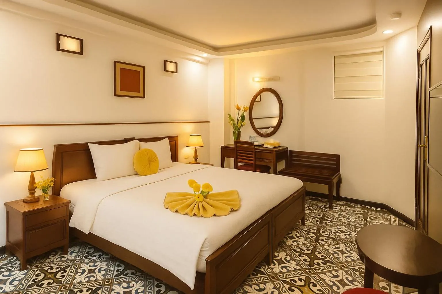 Bed in Hanoi Siva Luxury Hotel & Travel