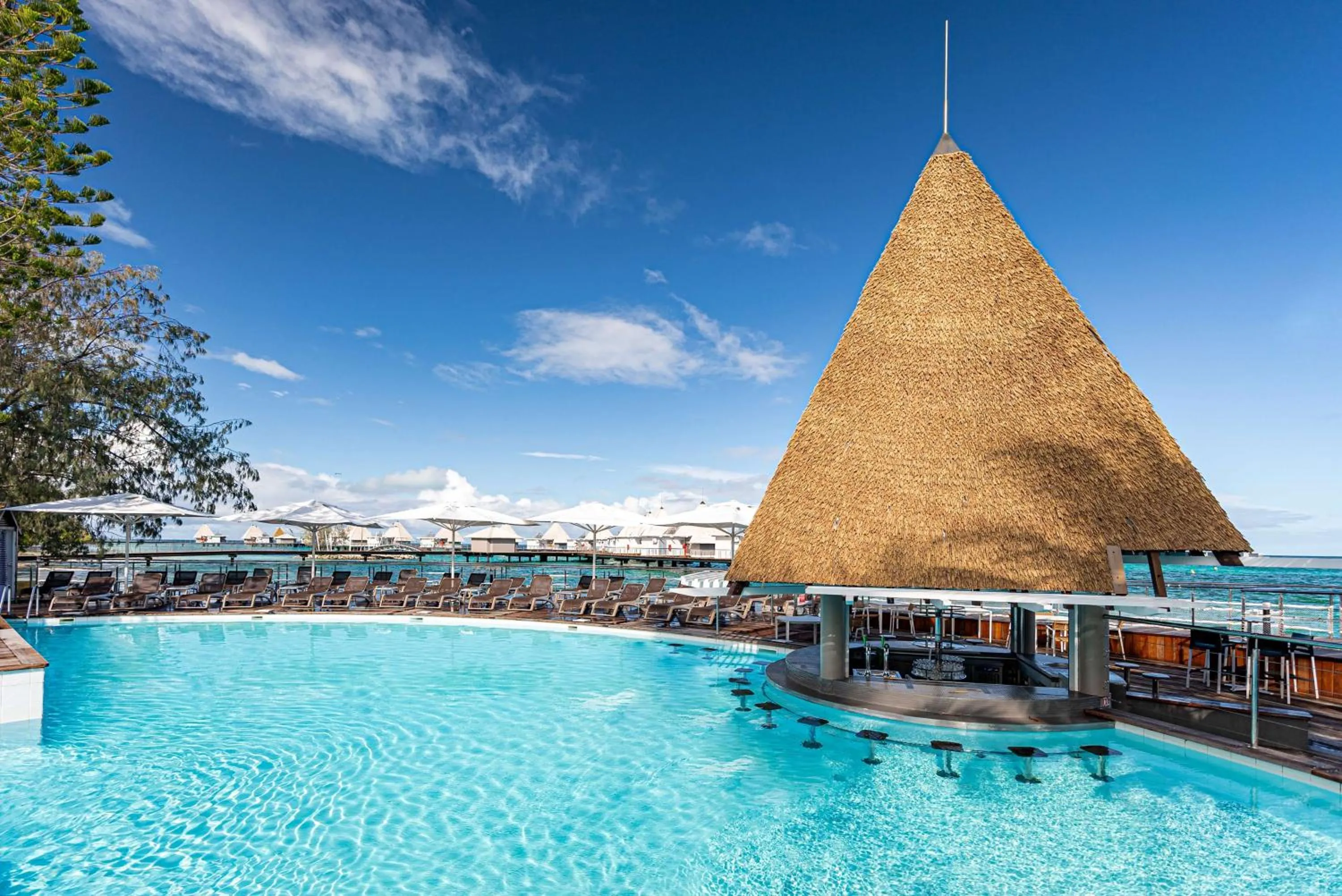 Pool view in DoubleTree by Hilton Noumea Ilot Maitre Resort