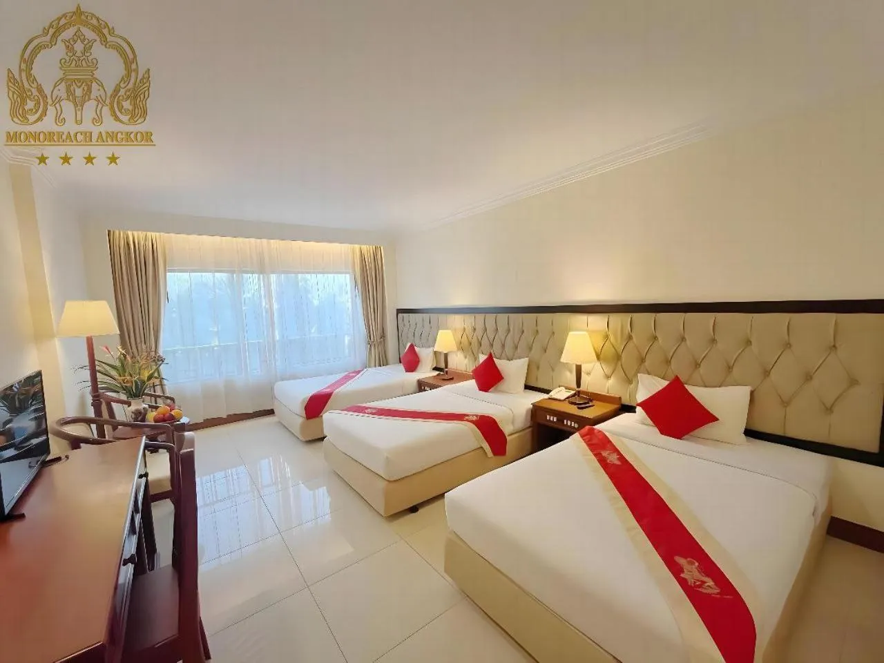 Photo of the whole room, Bed in Monoreach Angkor Hotel
